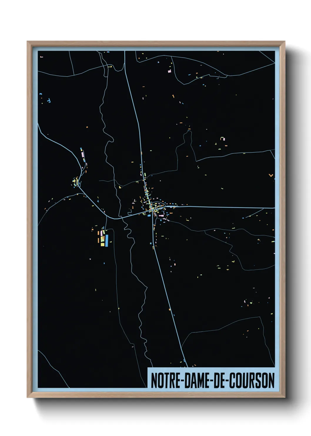 Une affiche de carte sur Notre-Dame-de-Courson