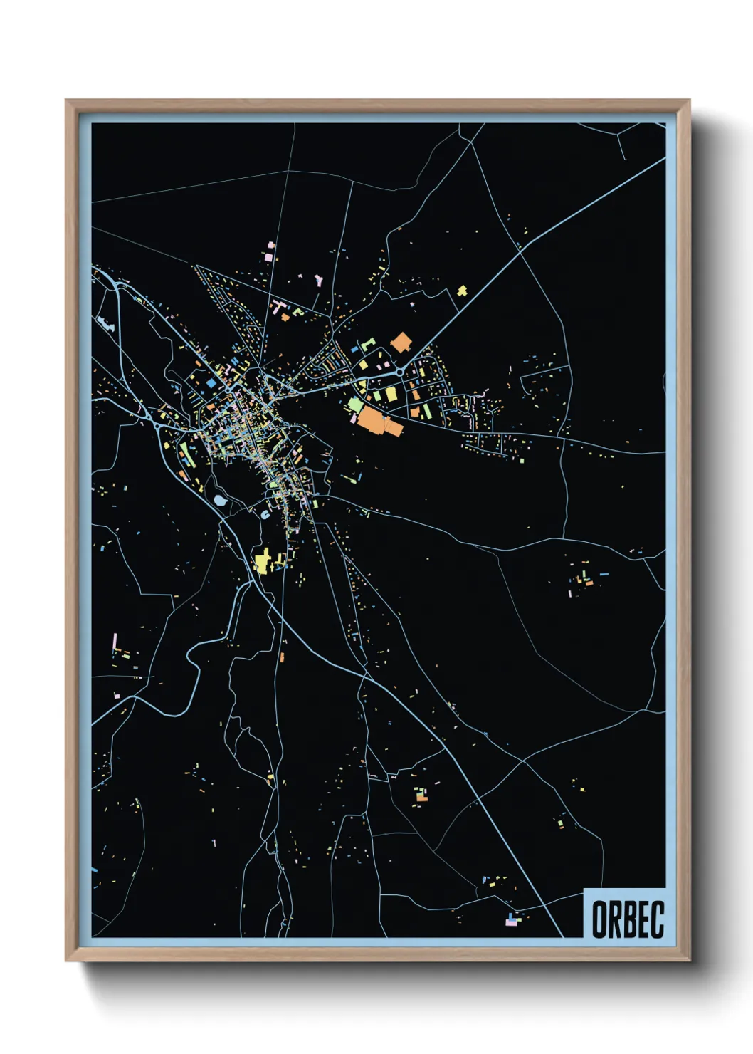 Une affiche de carte sur Orbec