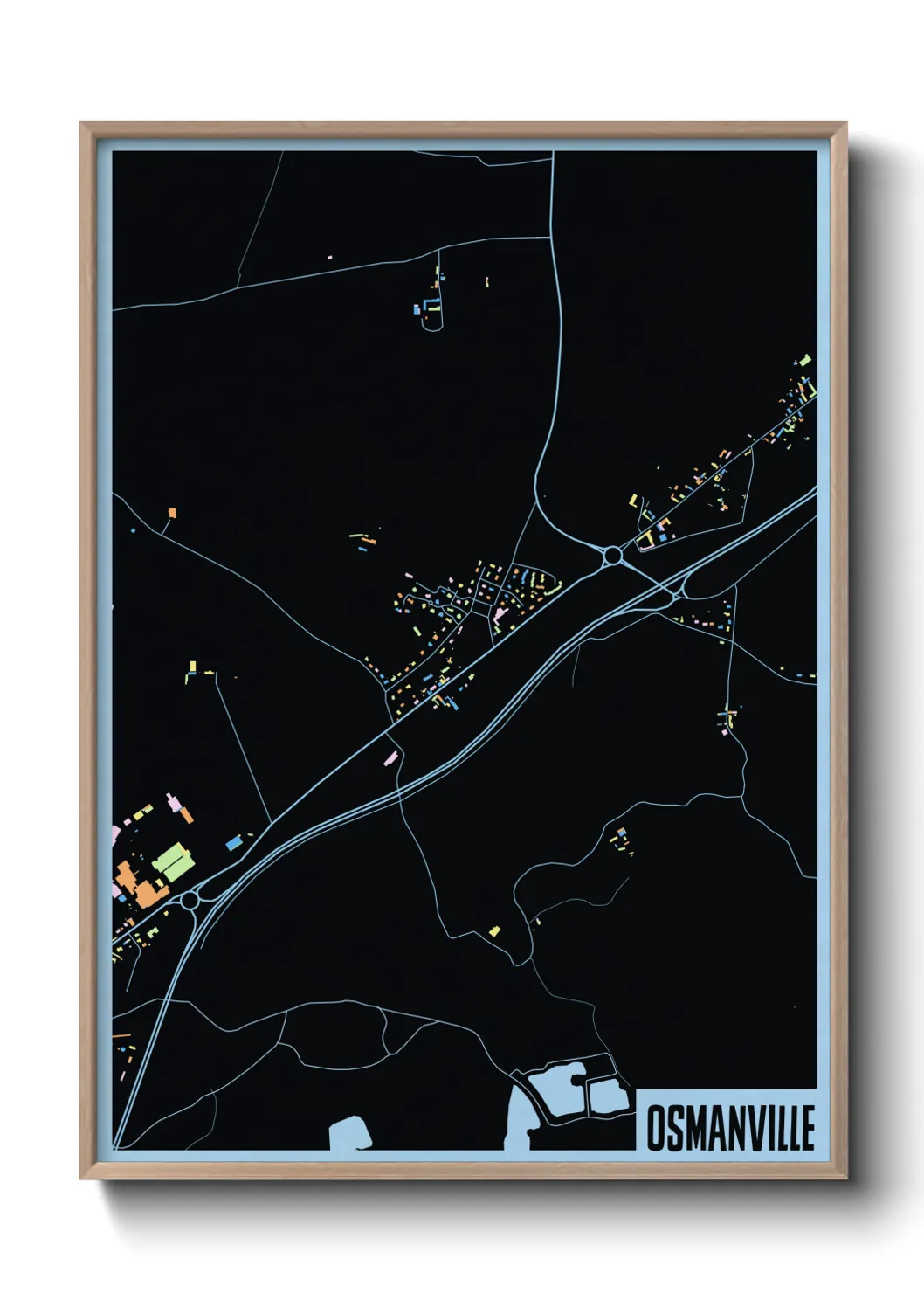 Une affiche de carte sur Osmanville