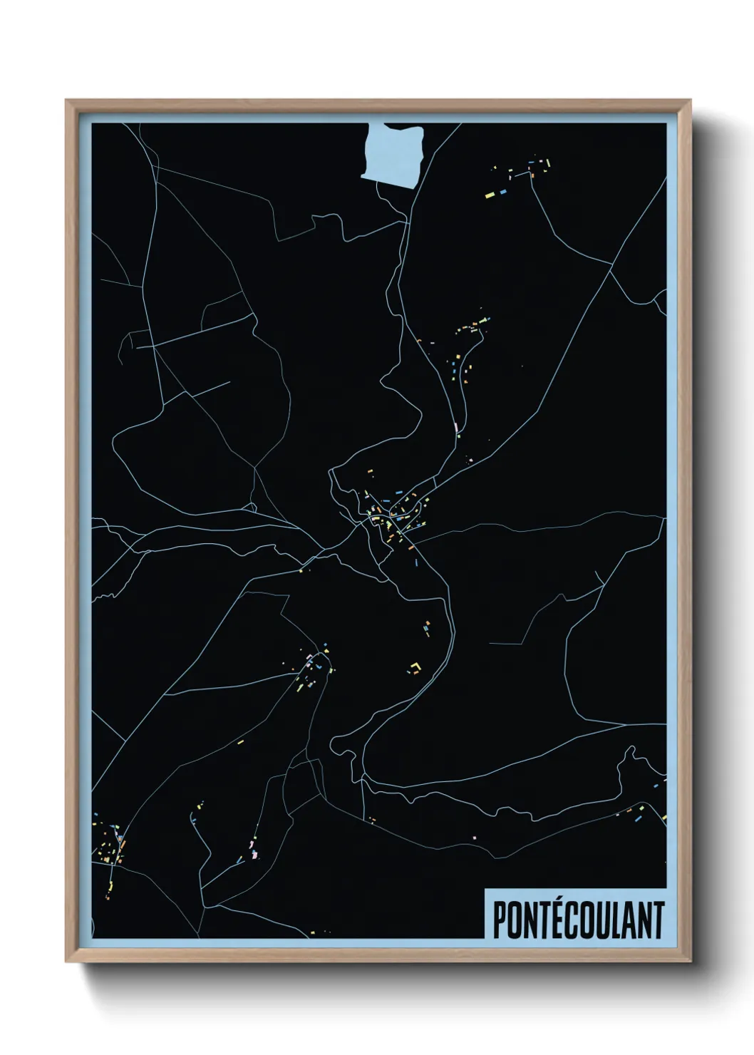 Une affiche de carte sur Pontécoulant