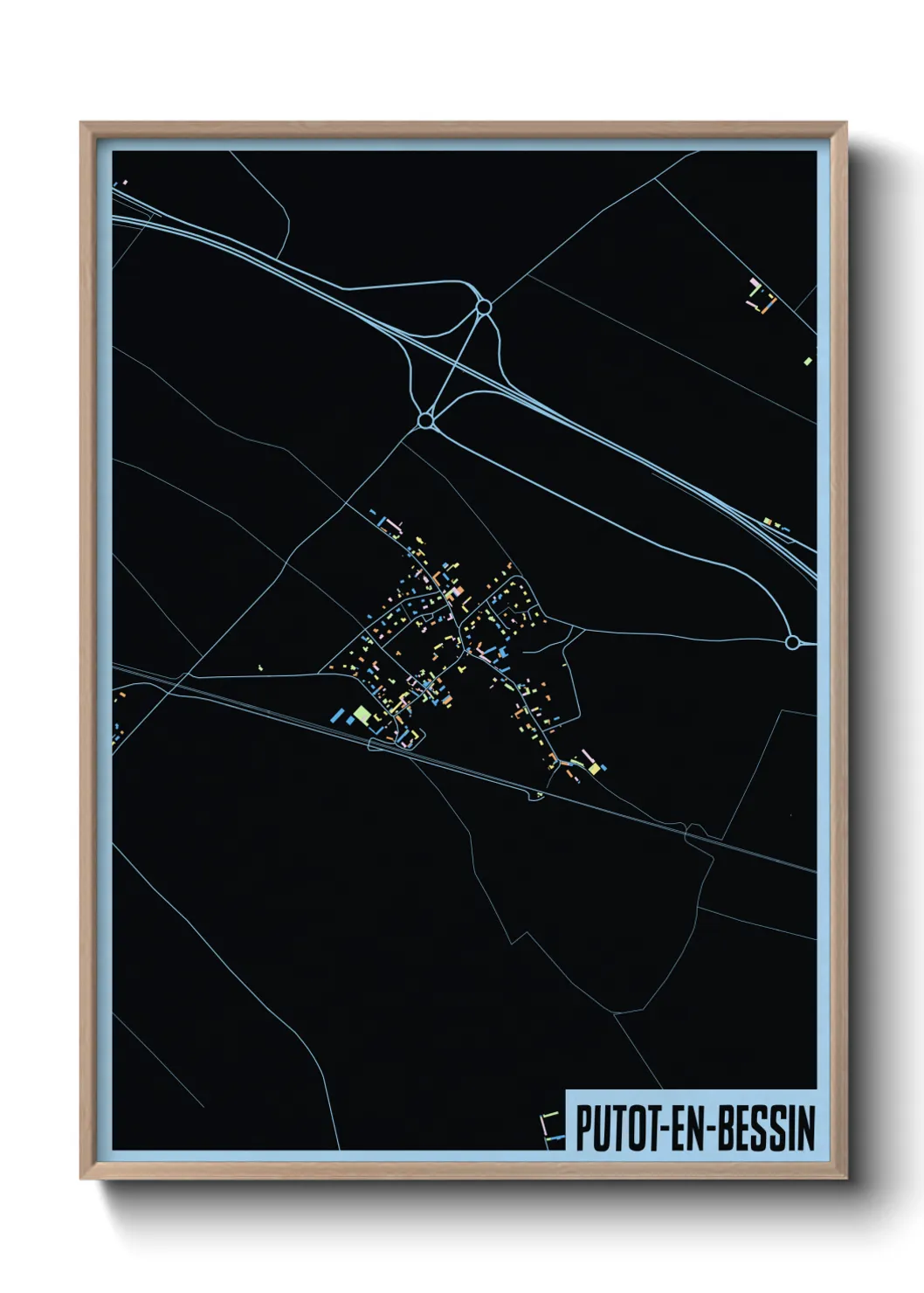 Une affiche de carte sur Putot-en-Bessin