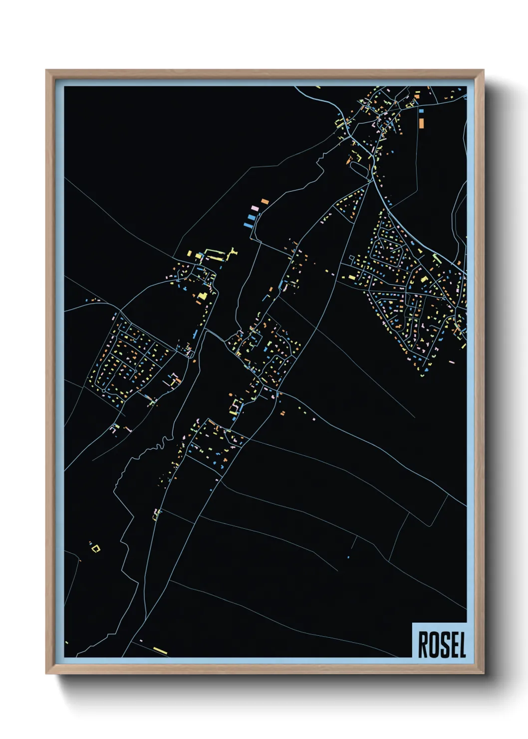 Une affiche de carte sur Rosel