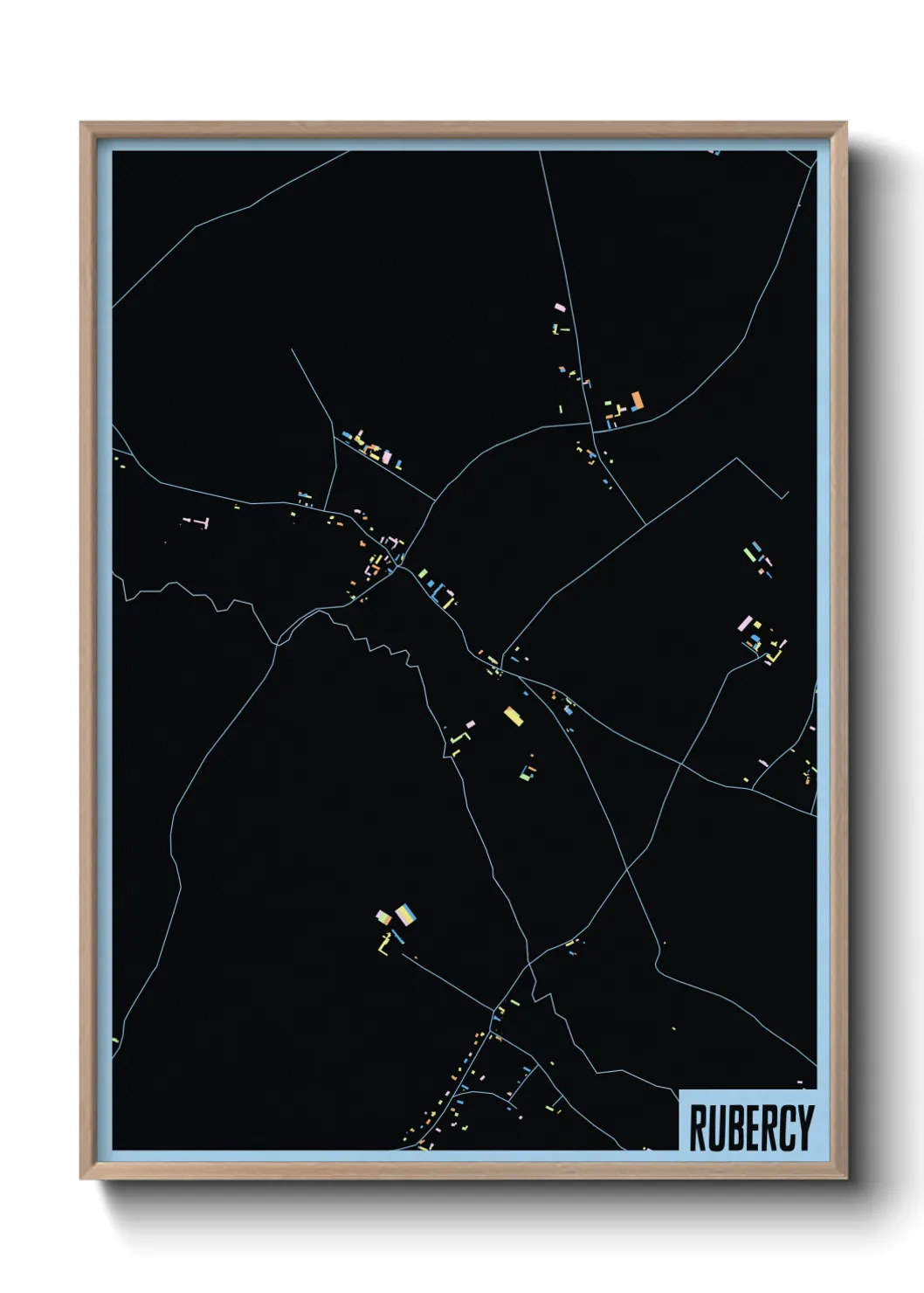 Une affiche de carte sur Rubercy