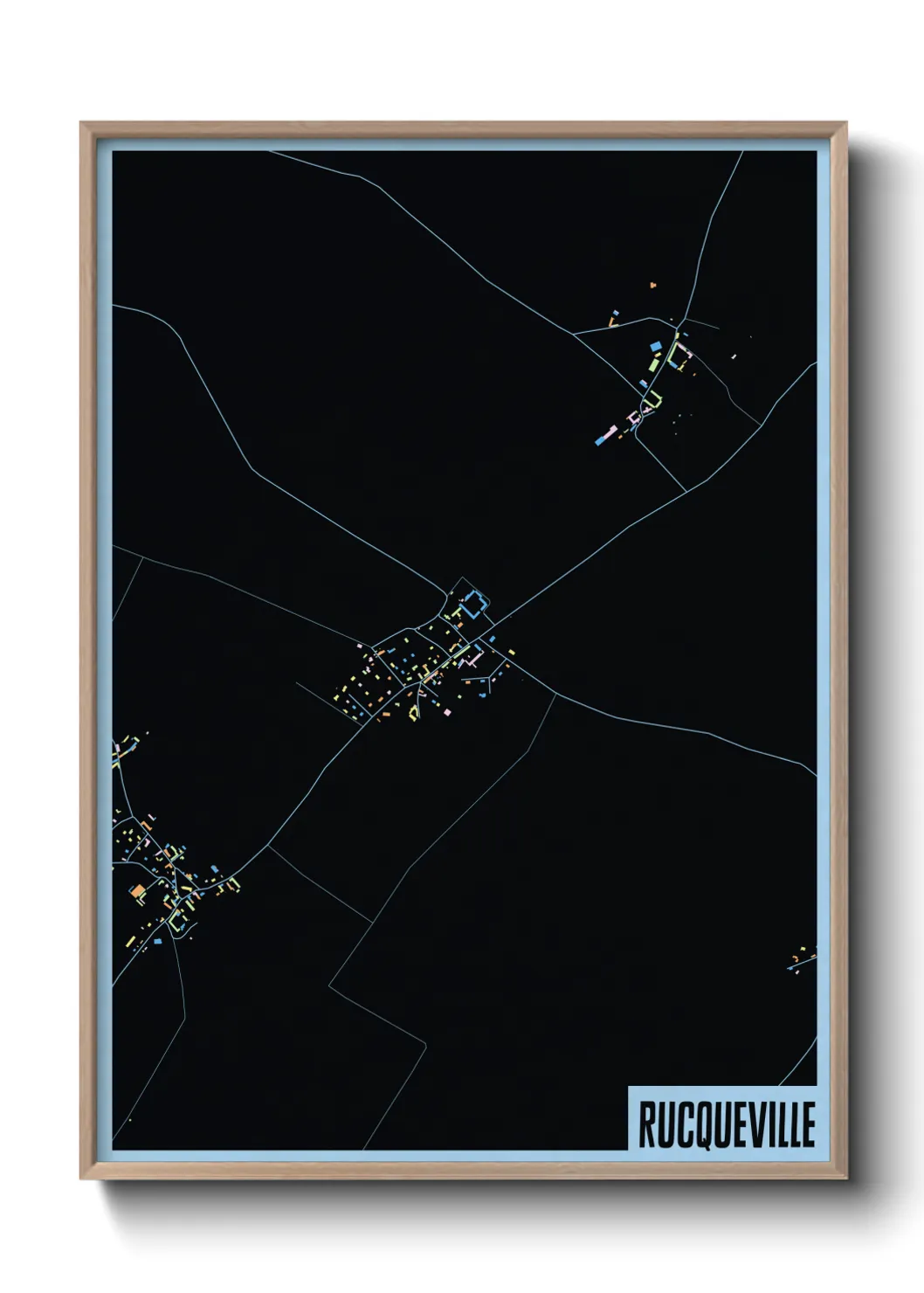 Une affiche de carte sur Rucqueville