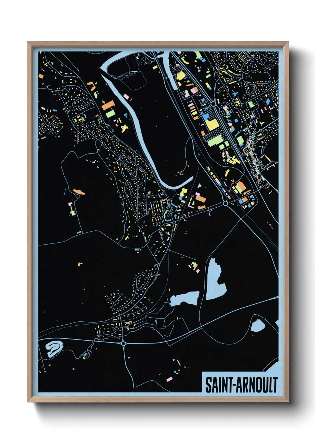 Une affiche de carte sur Saint-Arnoult