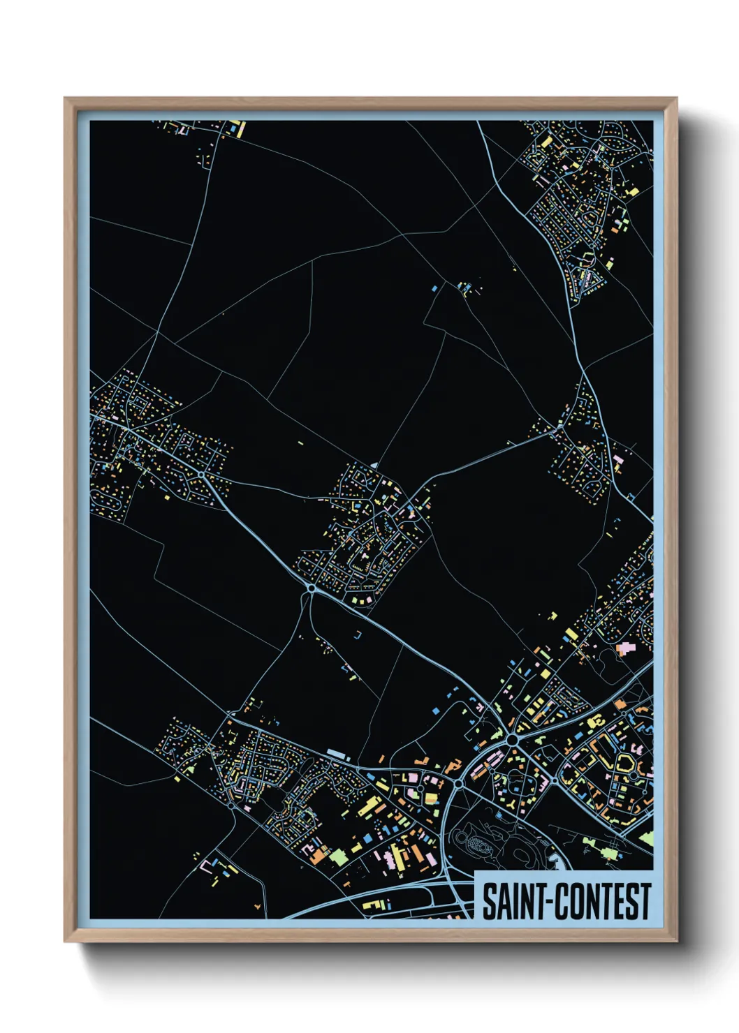 Une affiche de carte sur Saint-Contest