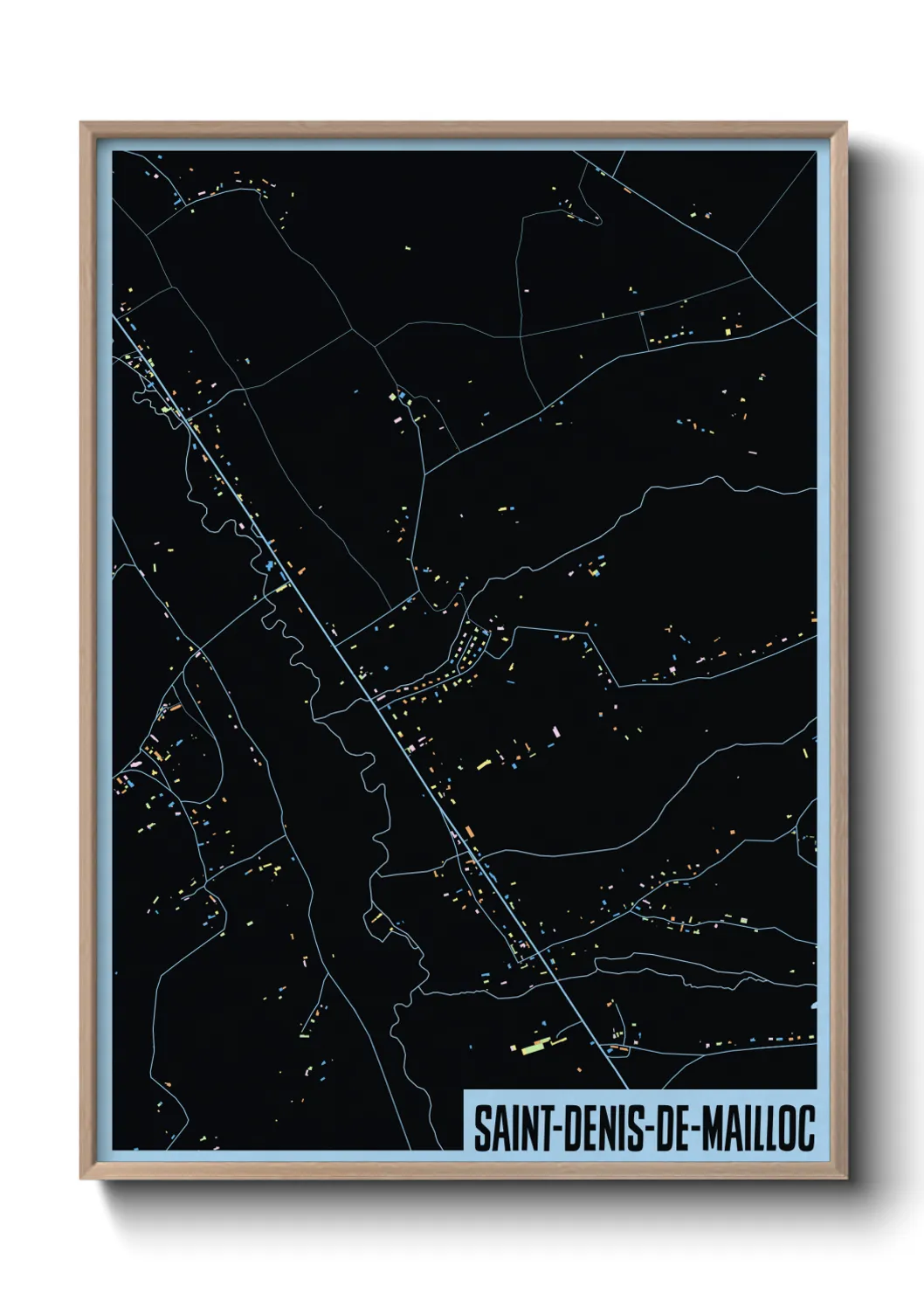 Une affiche de carte sur Saint-Denis-de-Mailloc