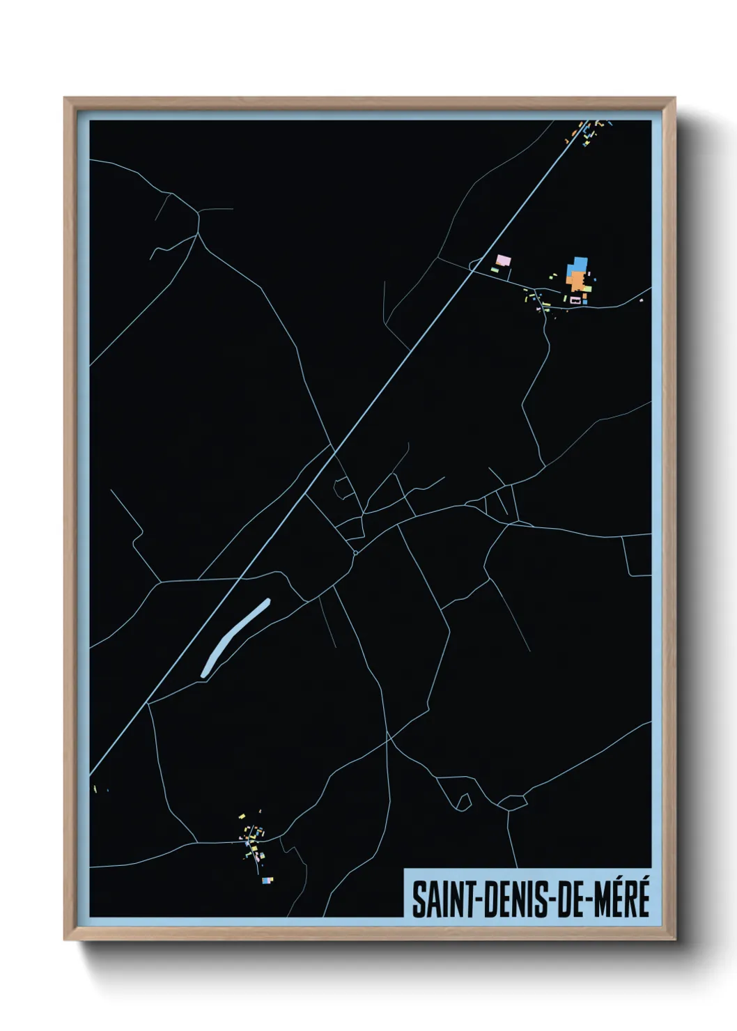 Une affiche de carte sur Saint-Denis-de-Méré