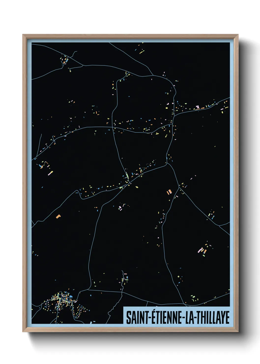 Une affiche de carte sur Saint-Étienne-la-Thillaye