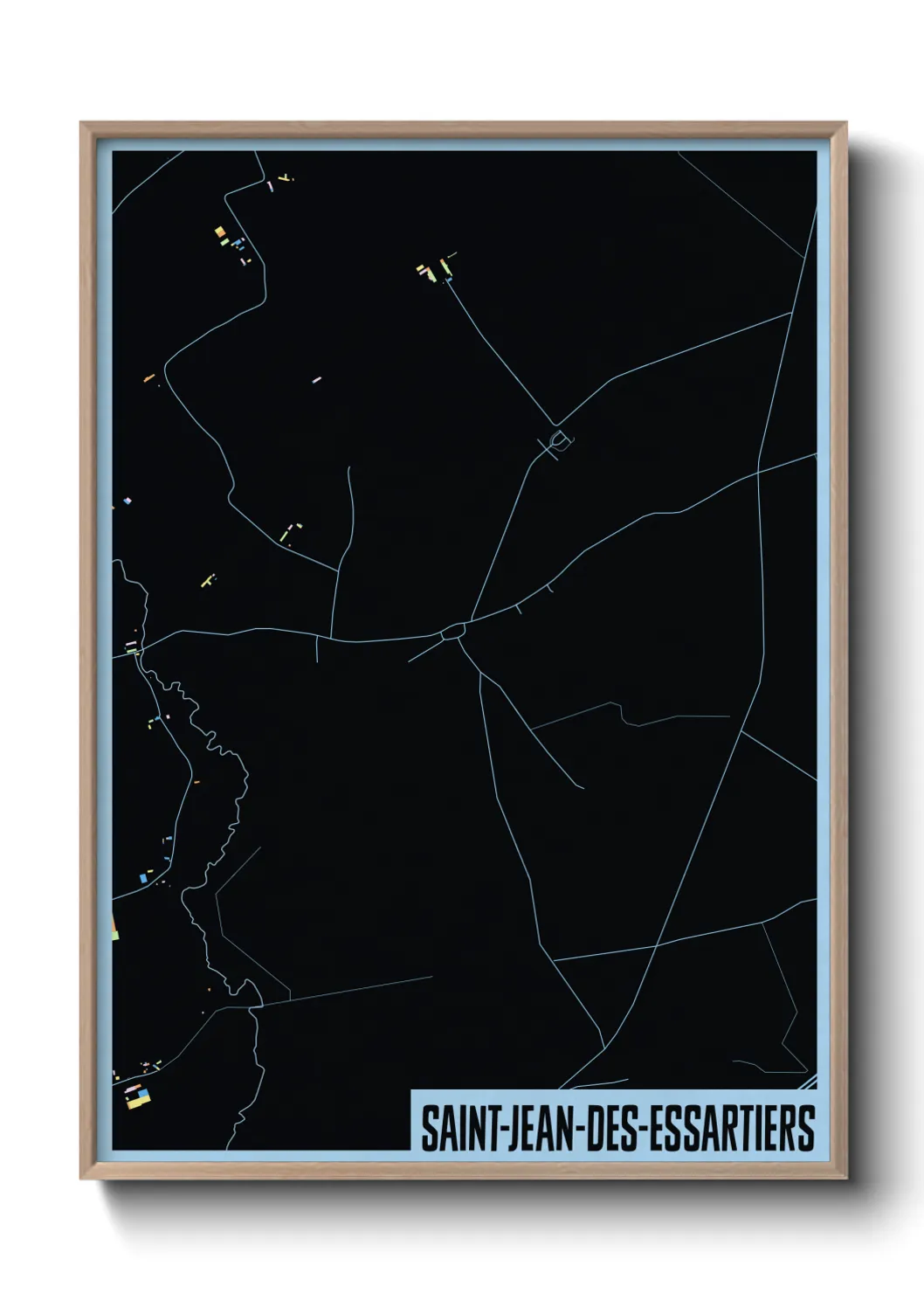 Une affiche de carte sur Saint-Jean-des-Essartiers