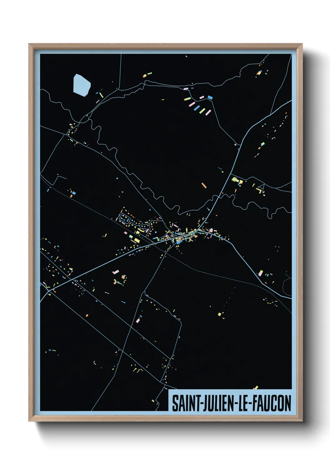 Une affiche de carte sur Saint-Julien-le-Faucon