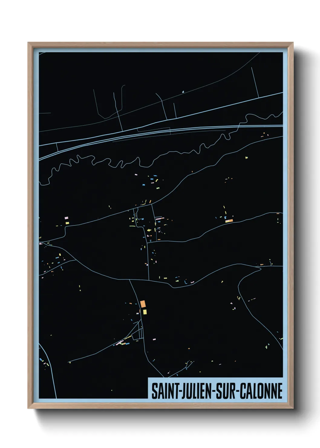 Une affiche de carte sur Saint-Julien-sur-Calonne