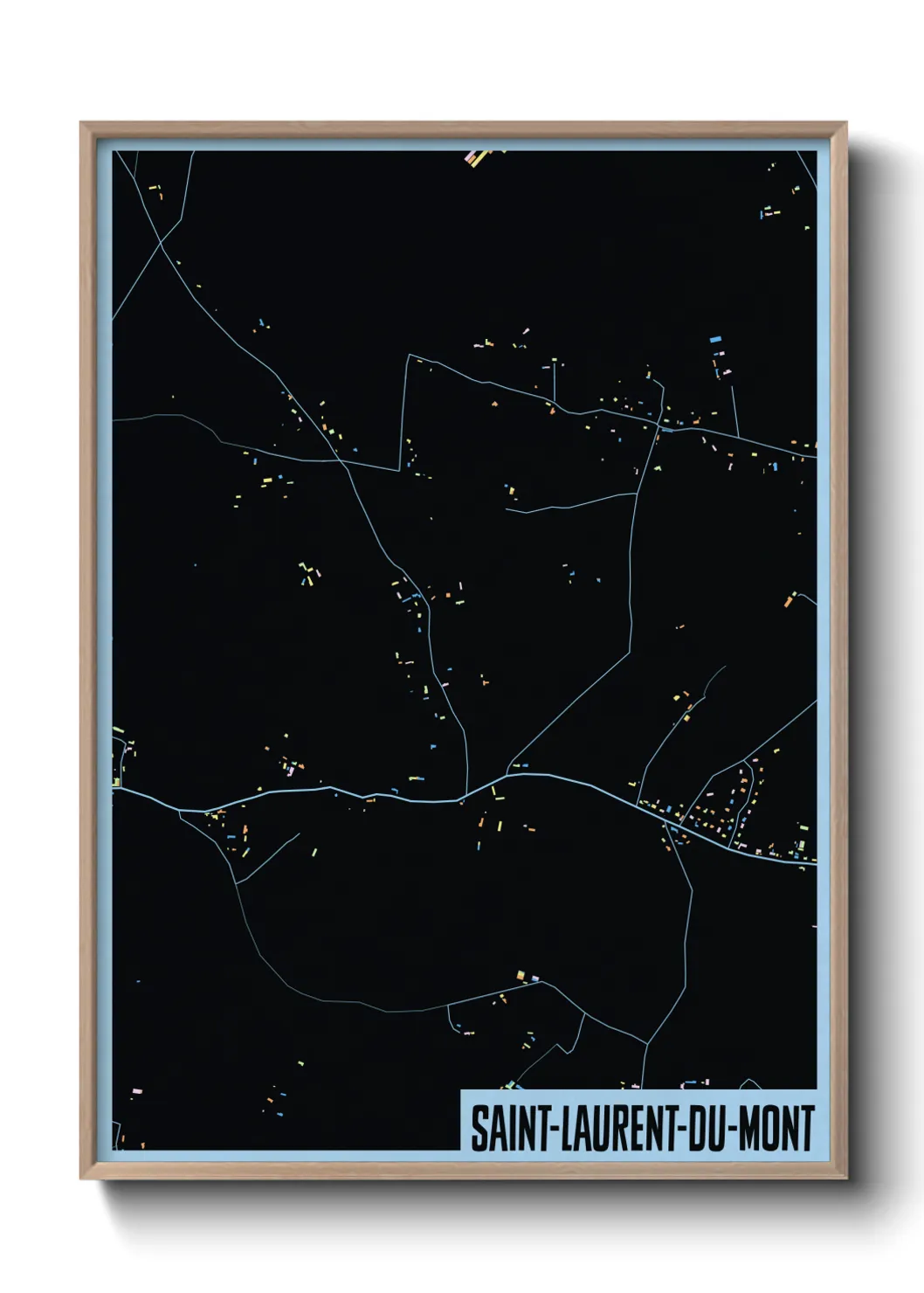 Une affiche de carte sur Saint-Laurent-du-Mont