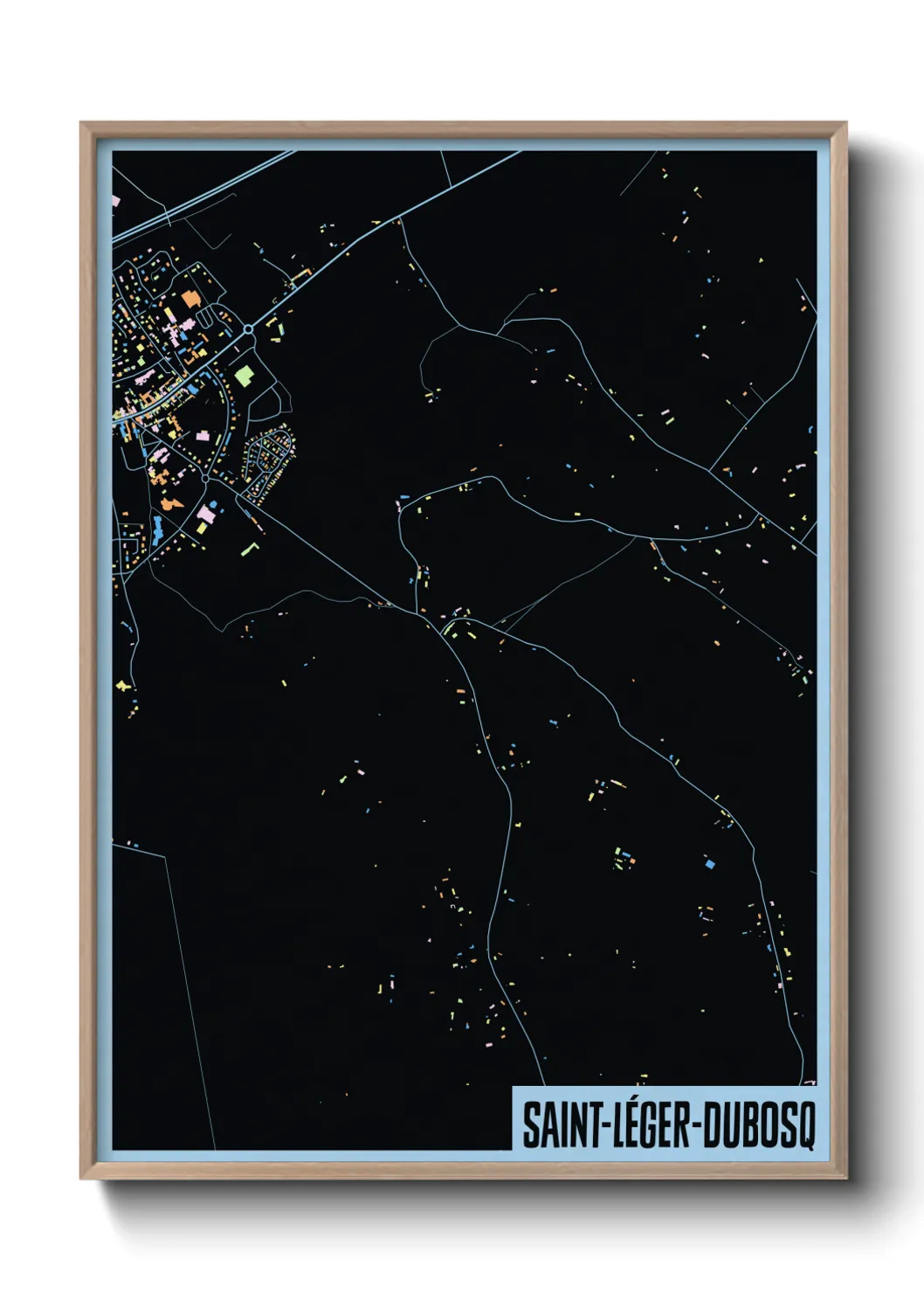 Une affiche de carte sur Saint-Léger-Dubosq