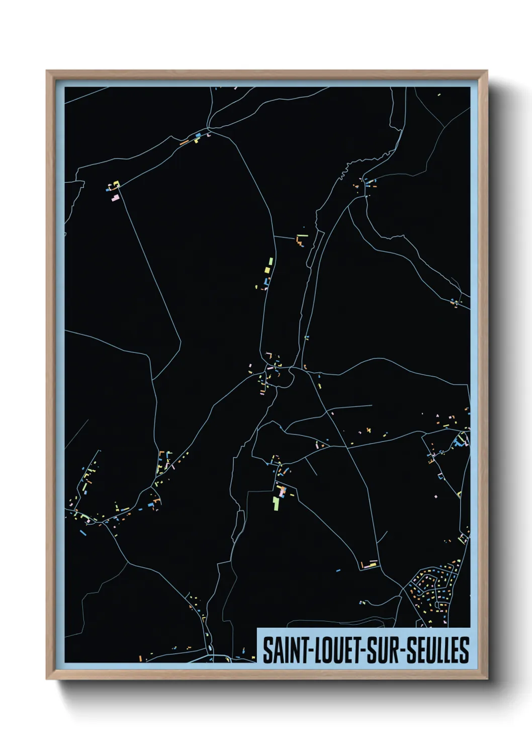 Une affiche de carte sur Saint-Louet-sur-Seulles