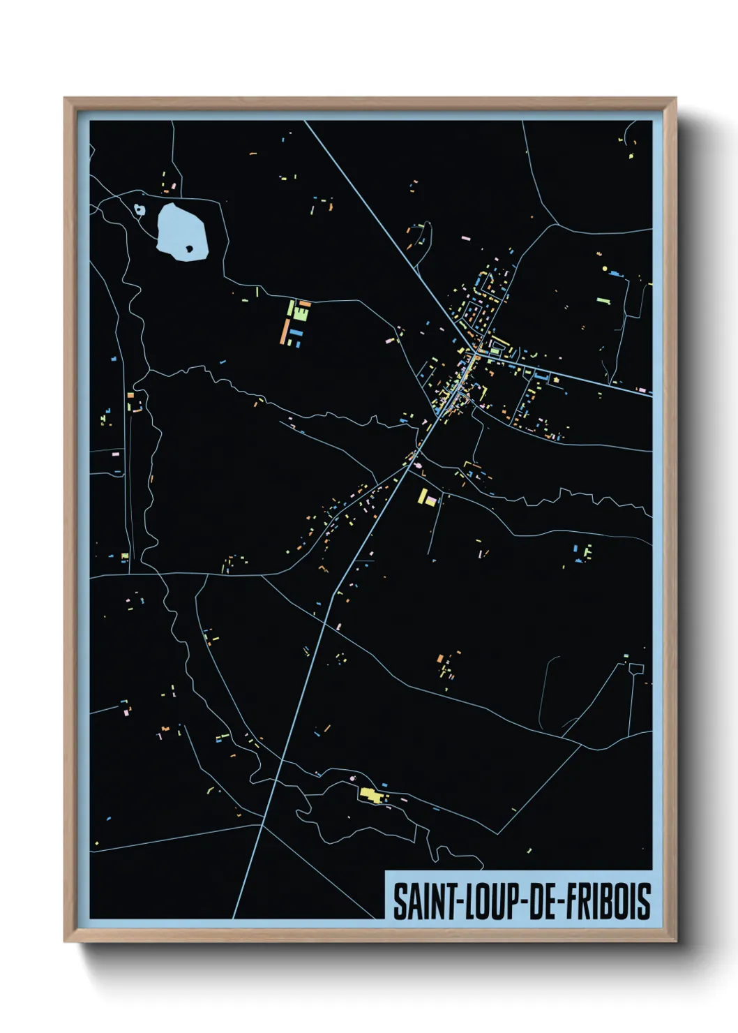 Une affiche de carte sur Saint-Loup-de-Fribois