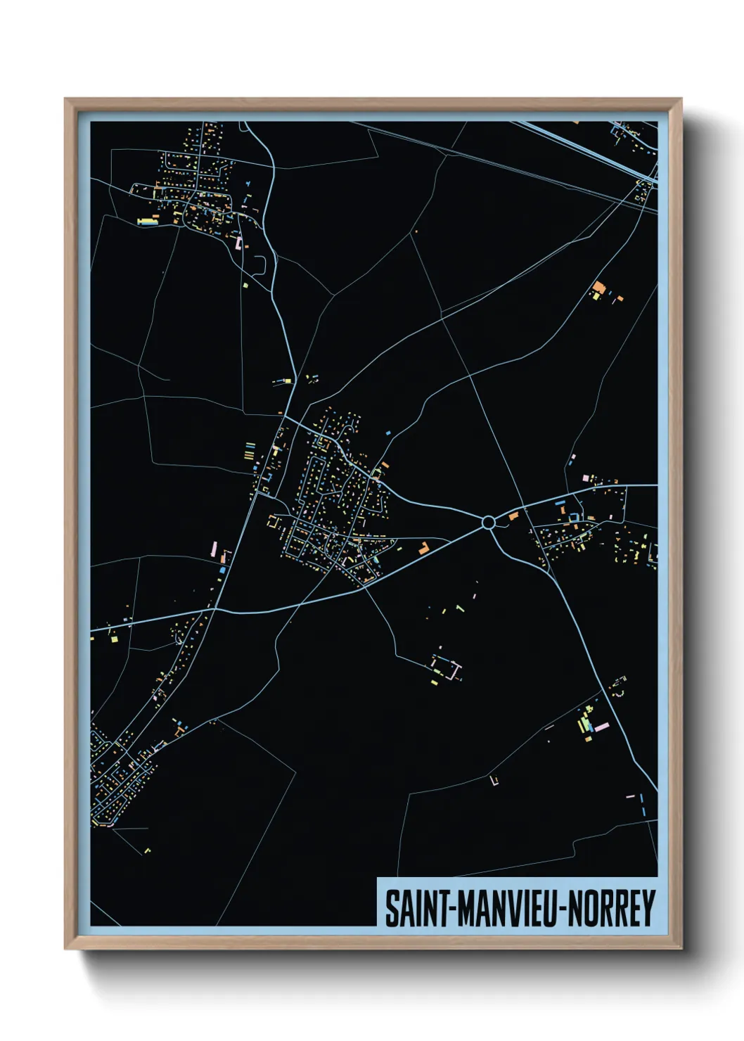 Une affiche de carte sur Saint-Manvieu-Norrey