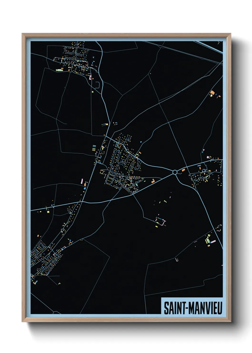 Une affiche de carte sur Saint-Manvieu