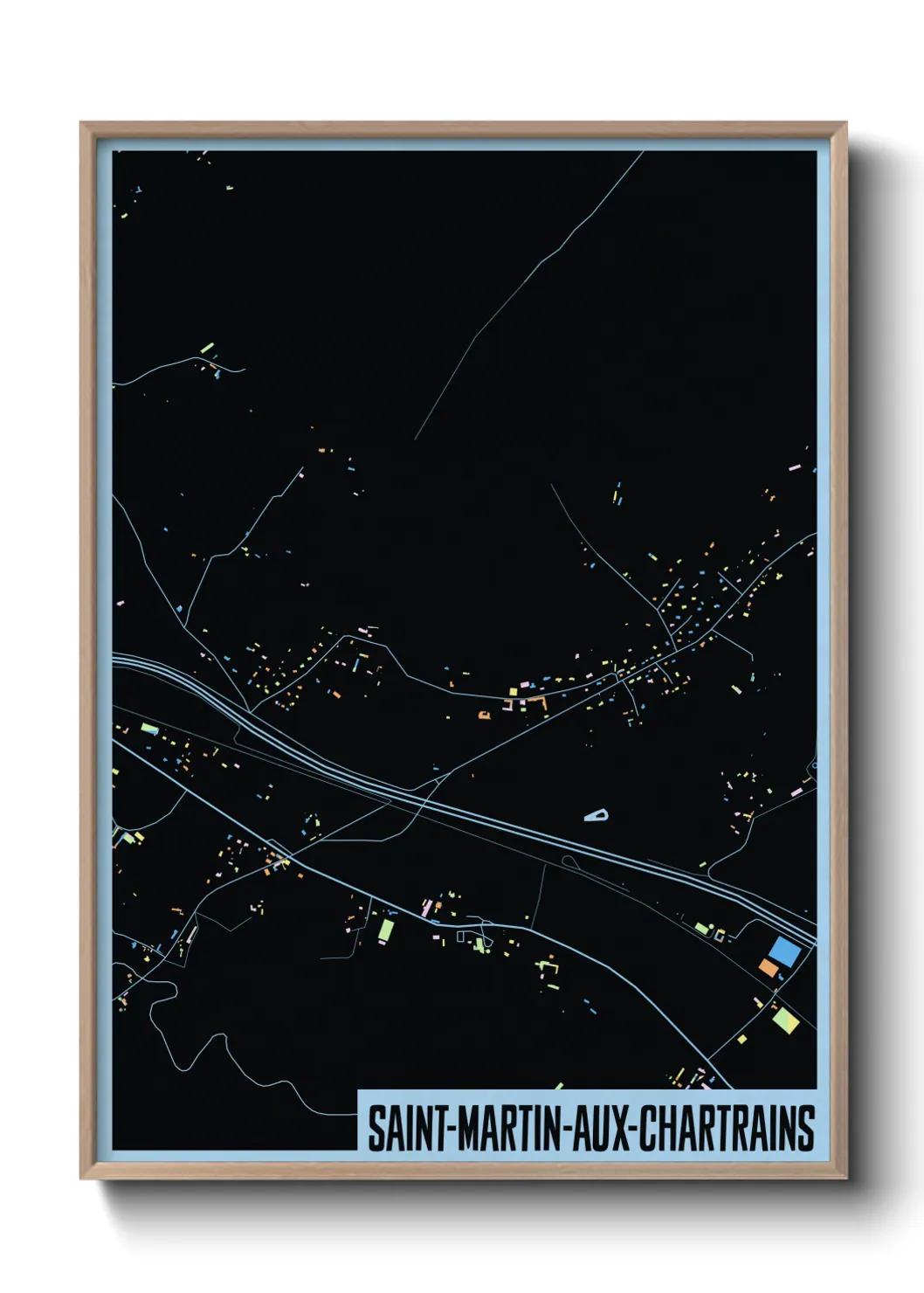 Une affiche de carte sur Saint-Martin-aux-Chartrains