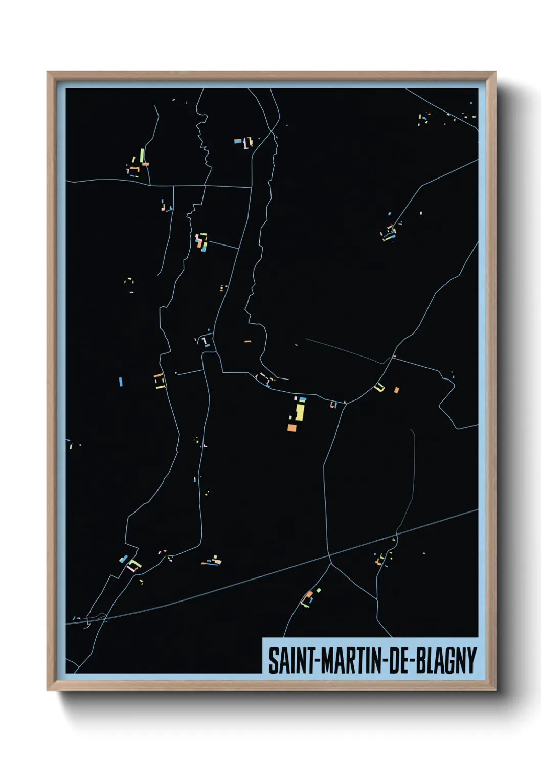 Une affiche de carte sur Saint-Martin-de-Blagny