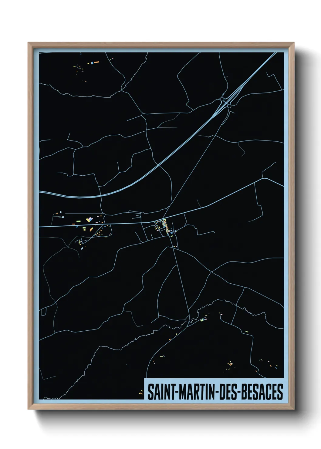 Une affiche de carte sur Saint-Martin-des-Besaces