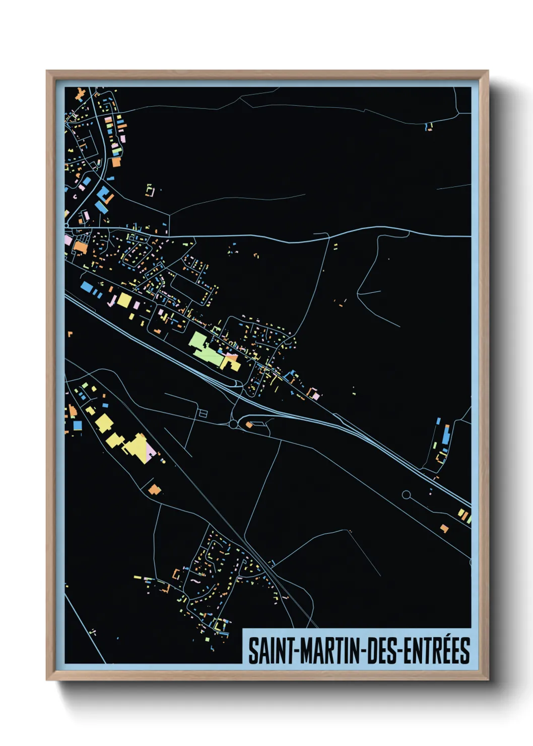 Un poster carteSaint-Martin-des-Entrées