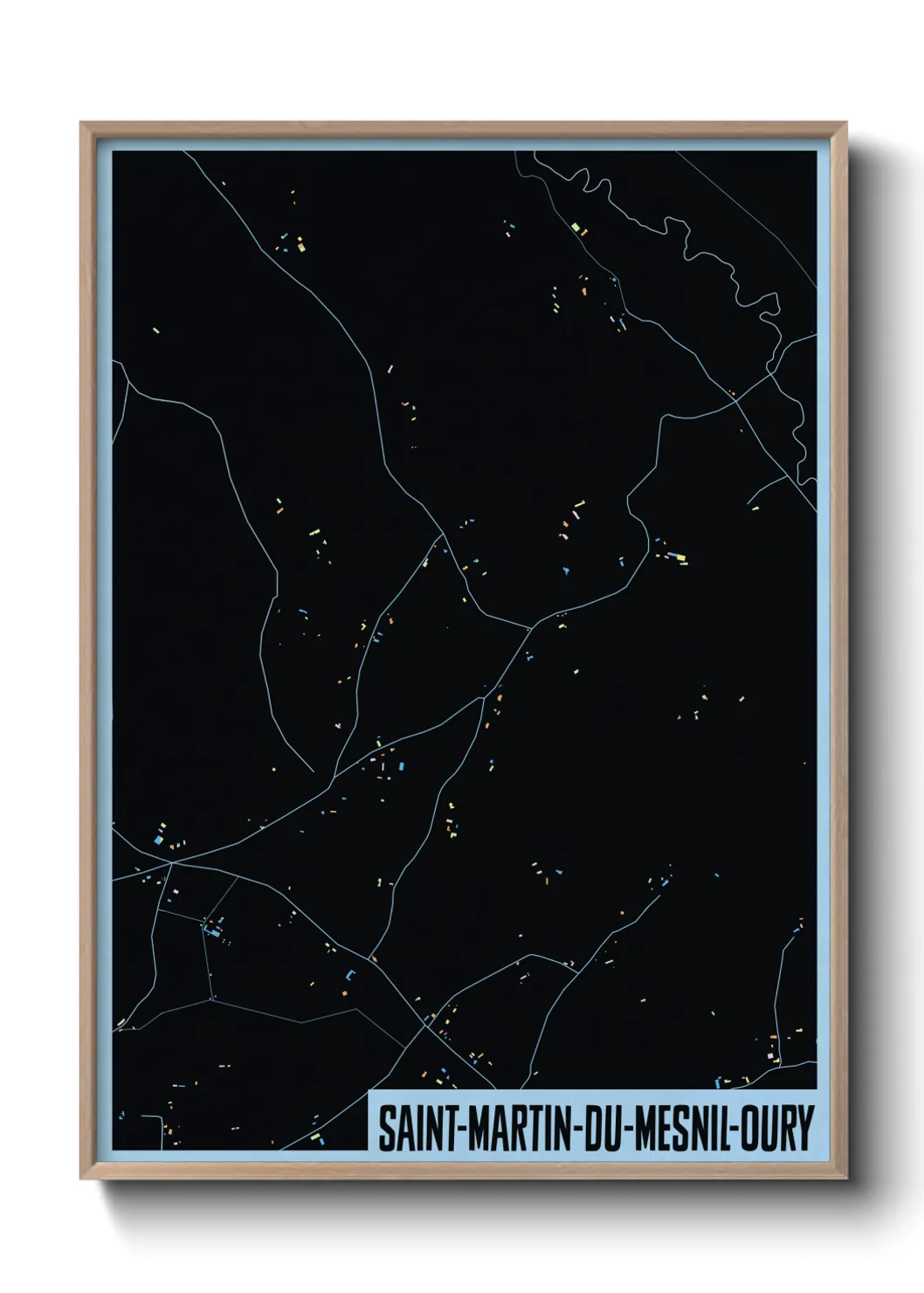 Une affiche de carte sur Saint-Martin-du-Mesnil-Oury