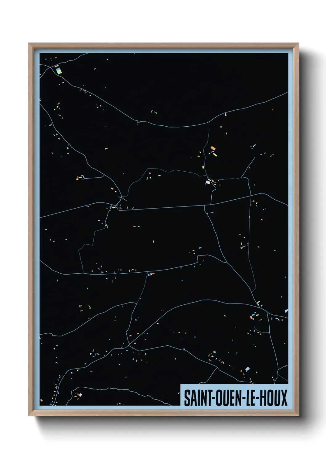 Une affiche de carte sur Saint-Ouen-le-Houx