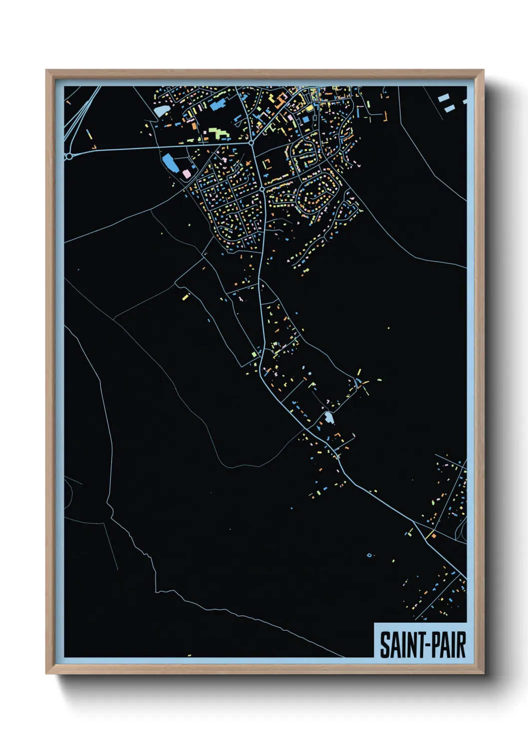 Une affiche de carte sur Saint-Pair