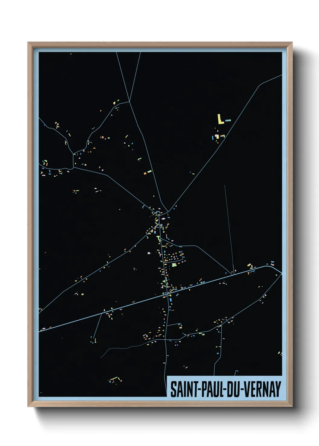 Une affiche de carte sur Saint-Paul-du-Vernay