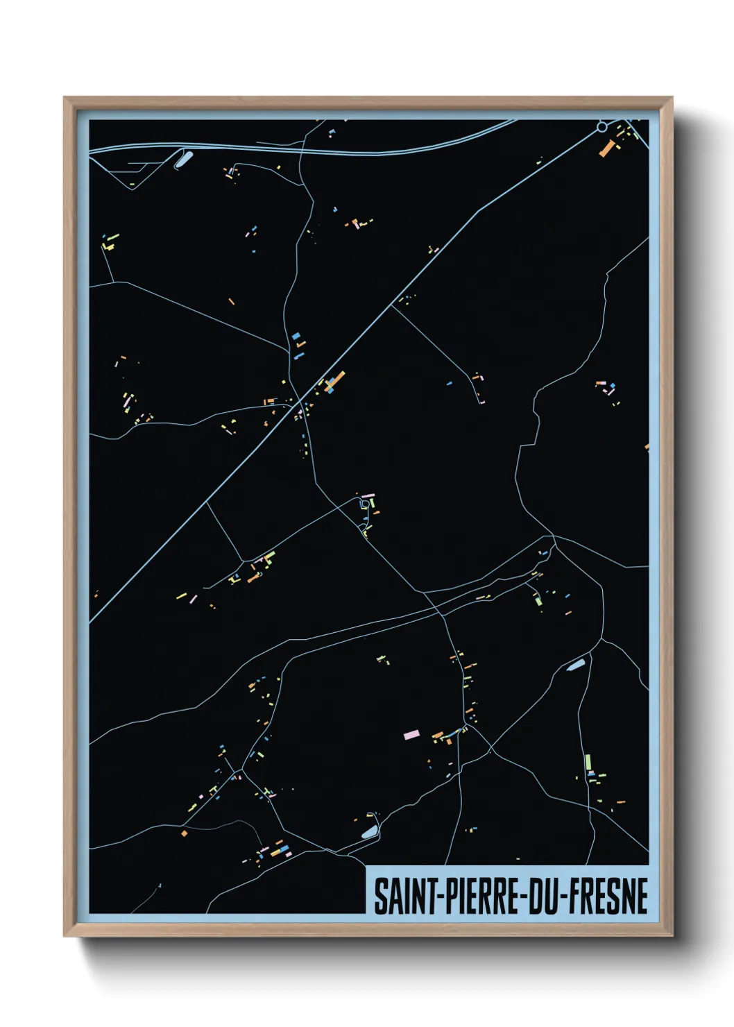 Une affiche de carte sur Saint-Pierre-du-Fresne