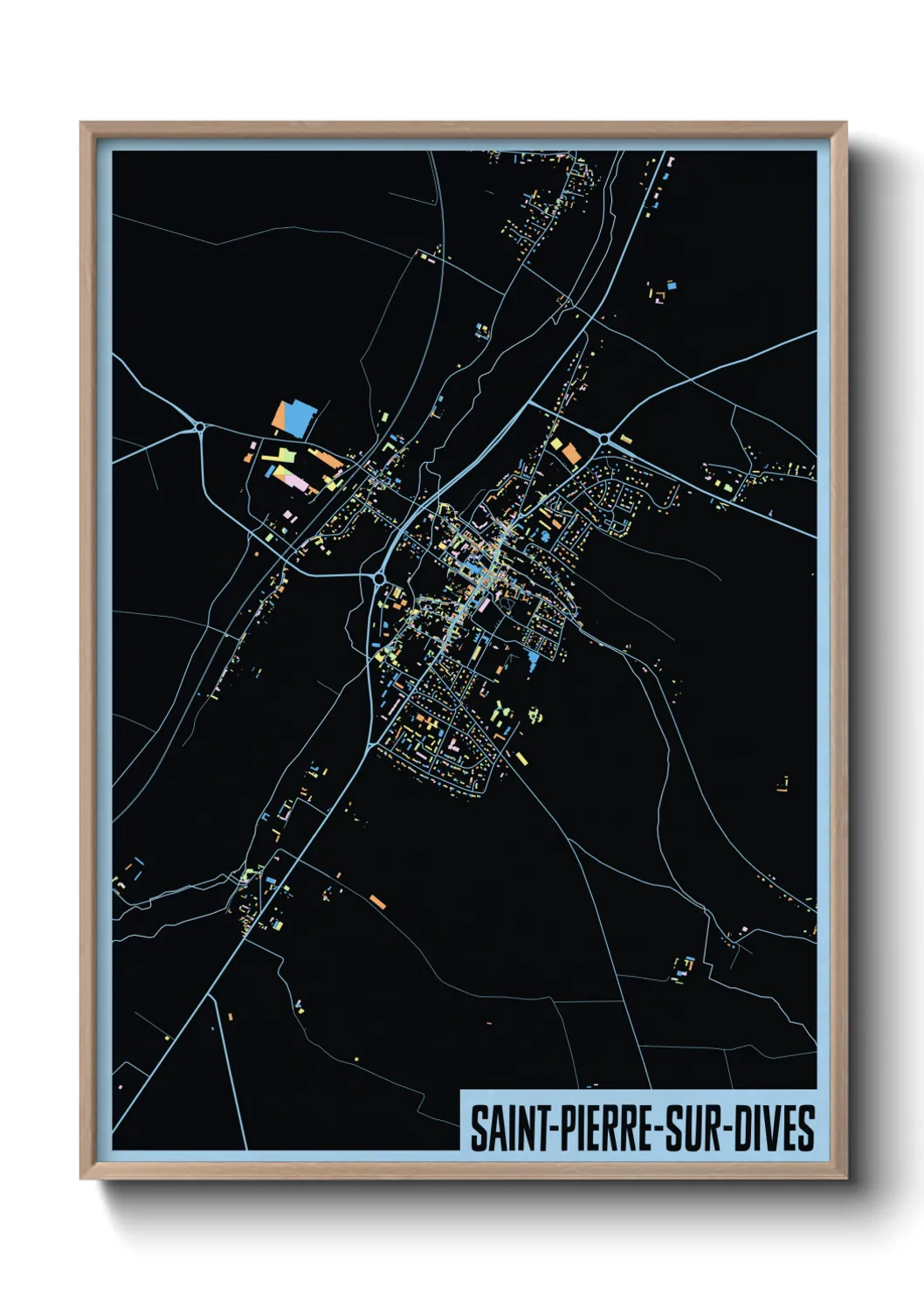 Une affiche de carte sur Saint-Pierre-sur-Dives