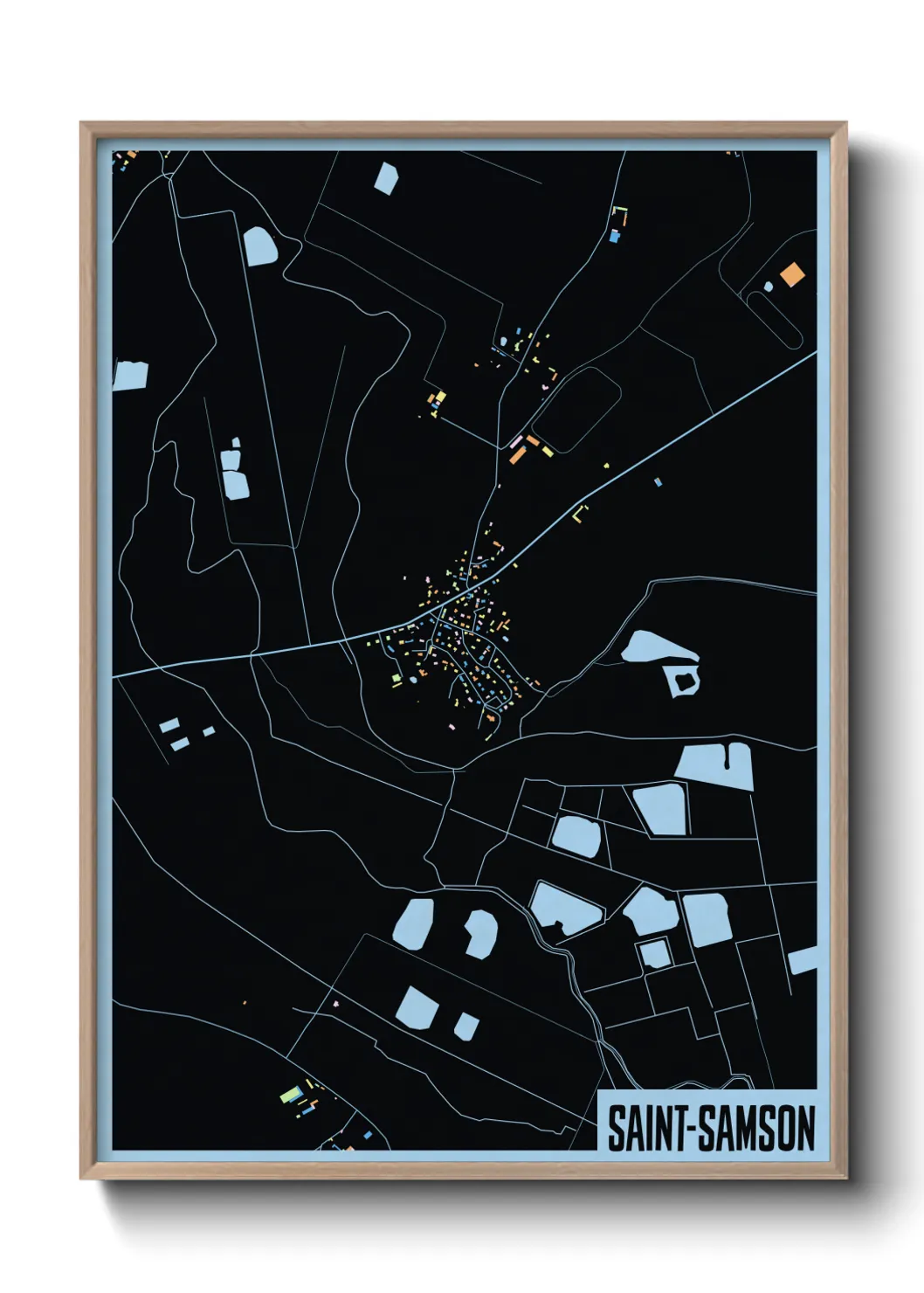 Une affiche de carte sur Saint-Samson