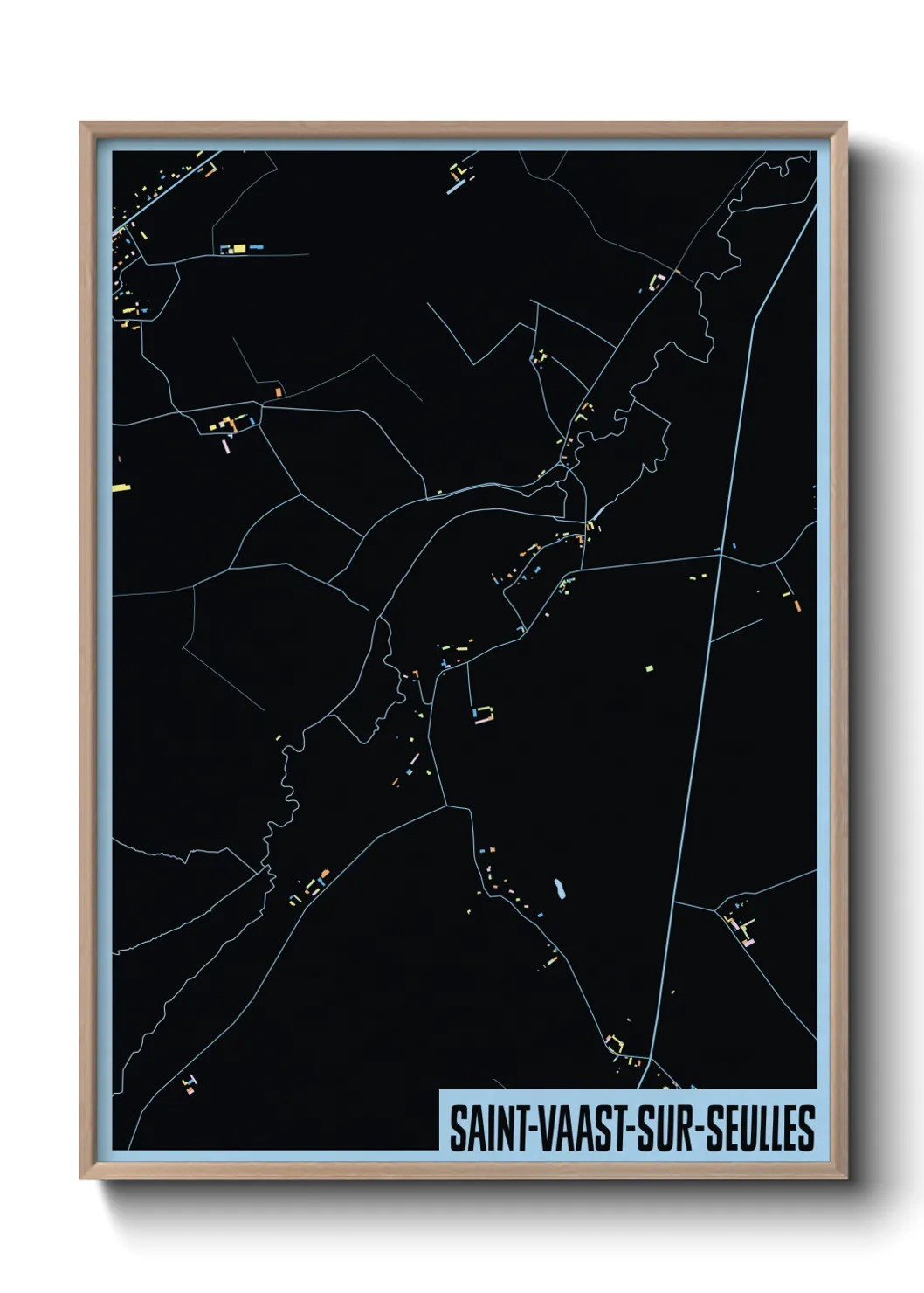 Une affiche de carte sur Saint-Vaast-sur-Seulles