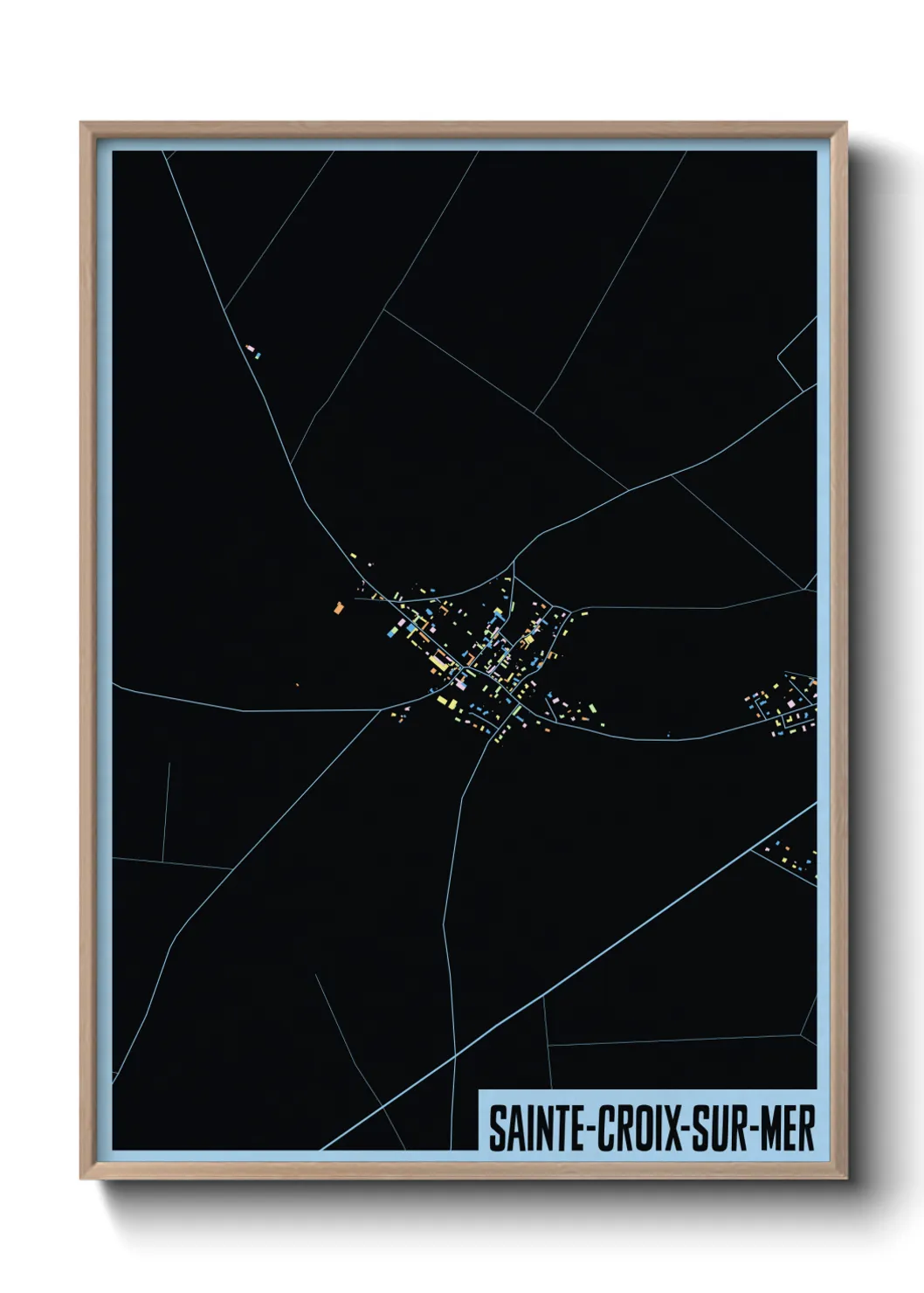 Une affiche de carte sur Sainte-Croix-sur-Mer