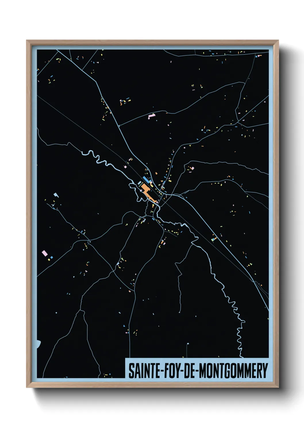 Une affiche de carte sur Sainte-Foy-de-Montgommery