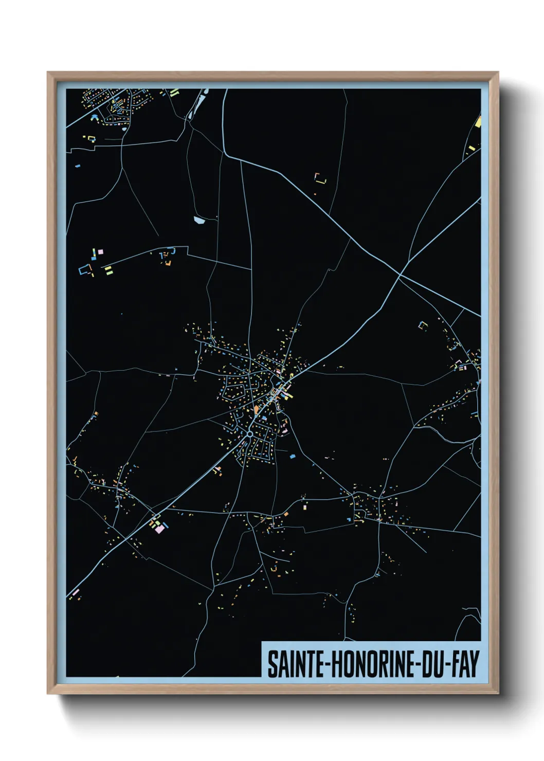 Une affiche de carte sur Sainte-Honorine-du-Fay