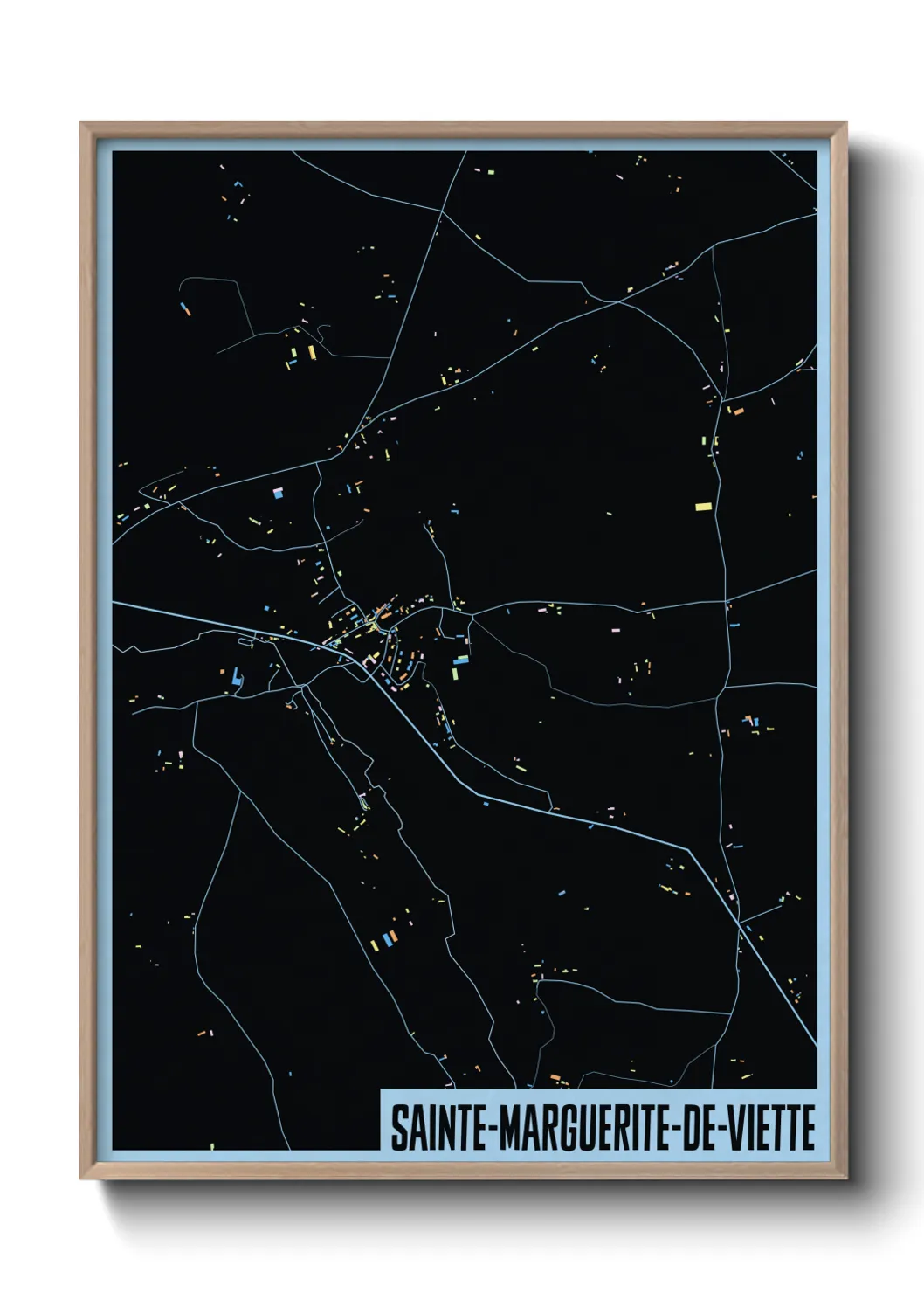 Une affiche de carte sur Sainte-Marguerite-de-Viette