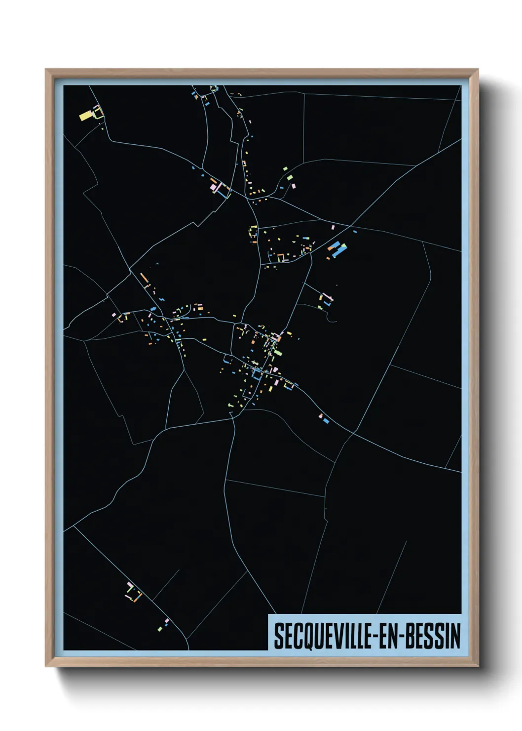 Une affiche de carte sur Secqueville-en-Bessin