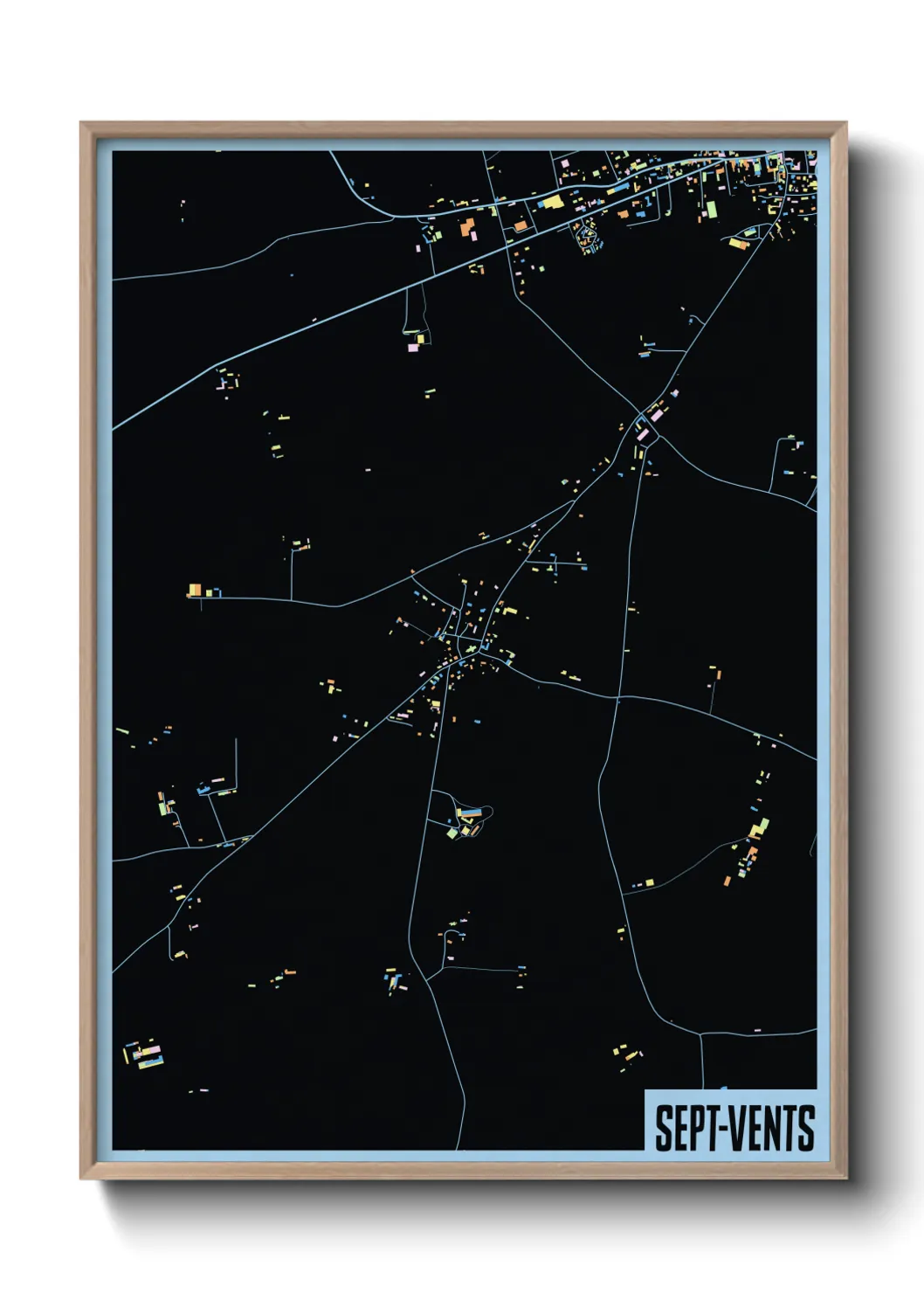 Une affiche de carte sur Sept-Vents