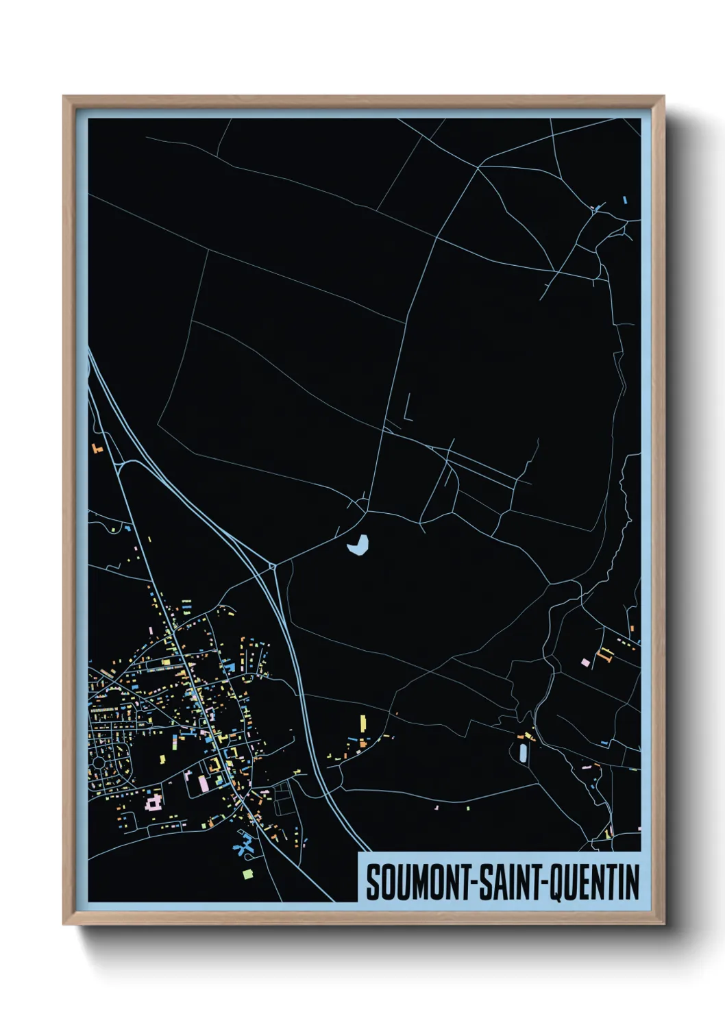 Une affiche de carte sur Soumont-Saint-Quentin