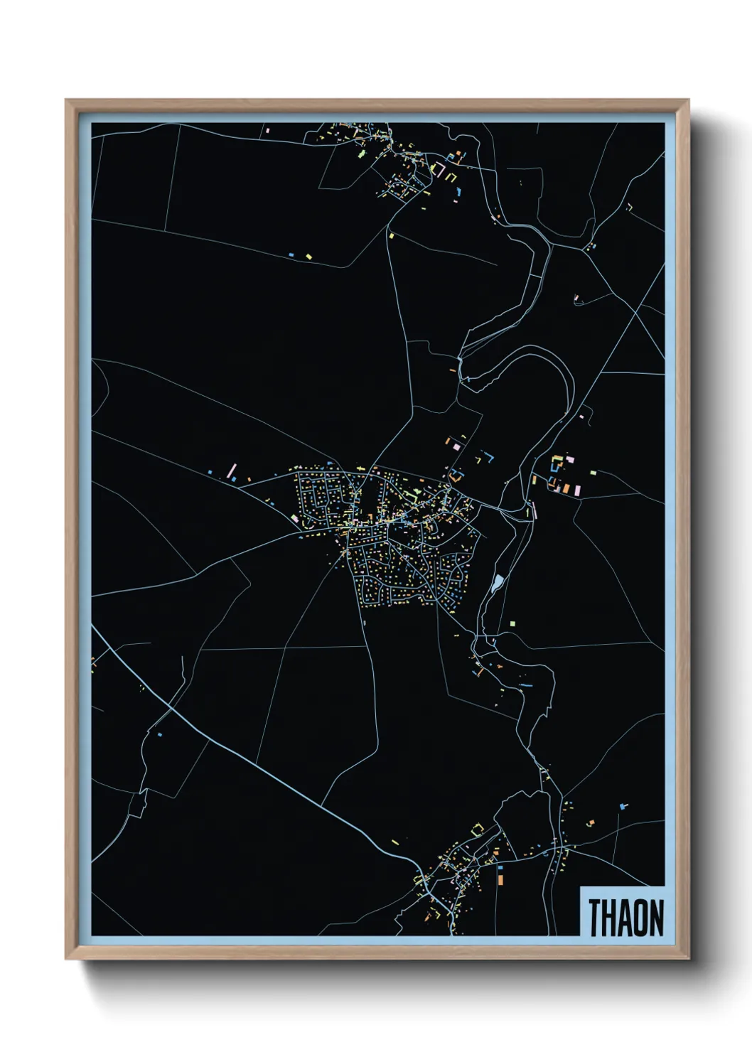 Une affiche de carte sur Thaon