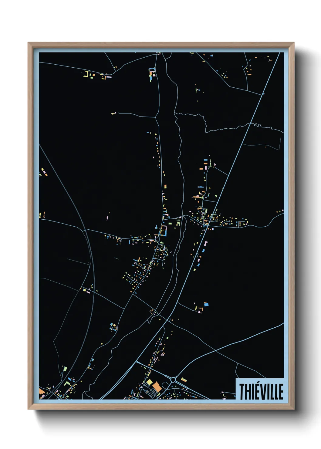 Une affiche de carte sur Thiéville