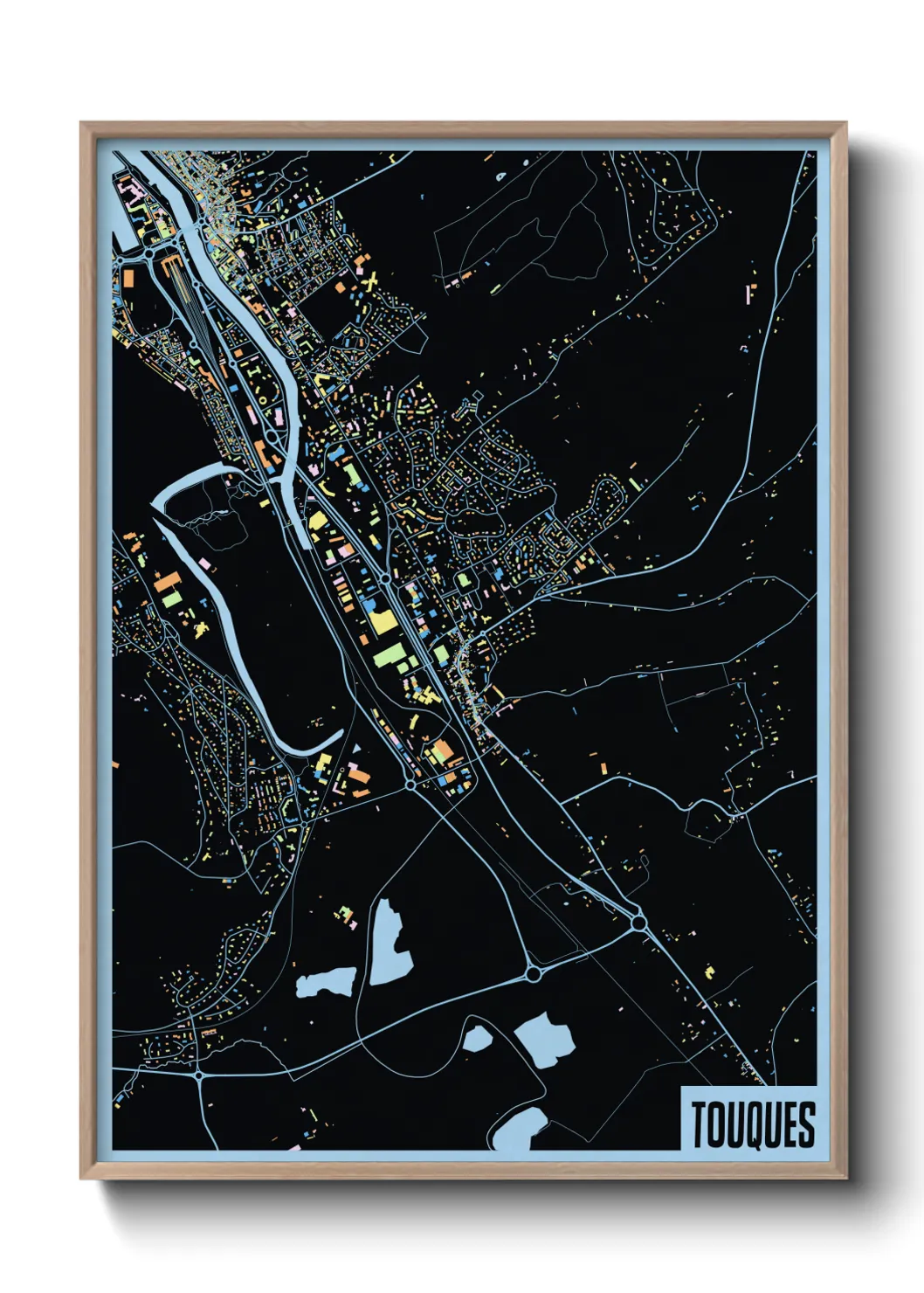 Une affiche de carte sur Touques