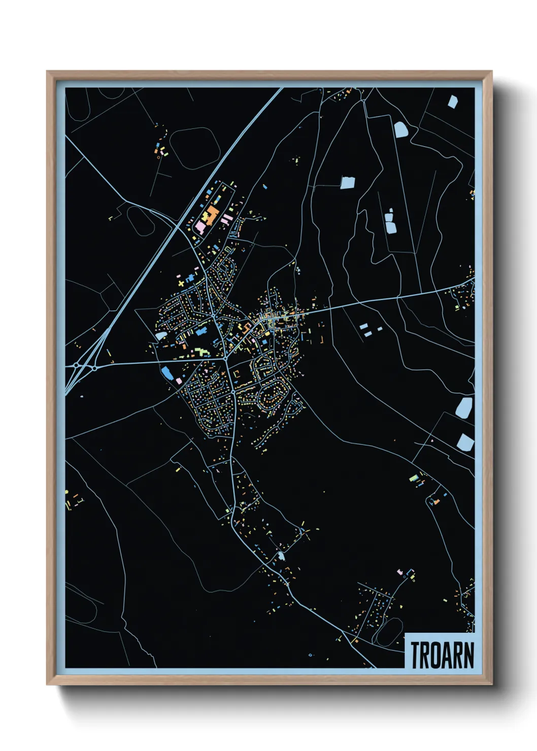 Une affiche de carte sur Troarn