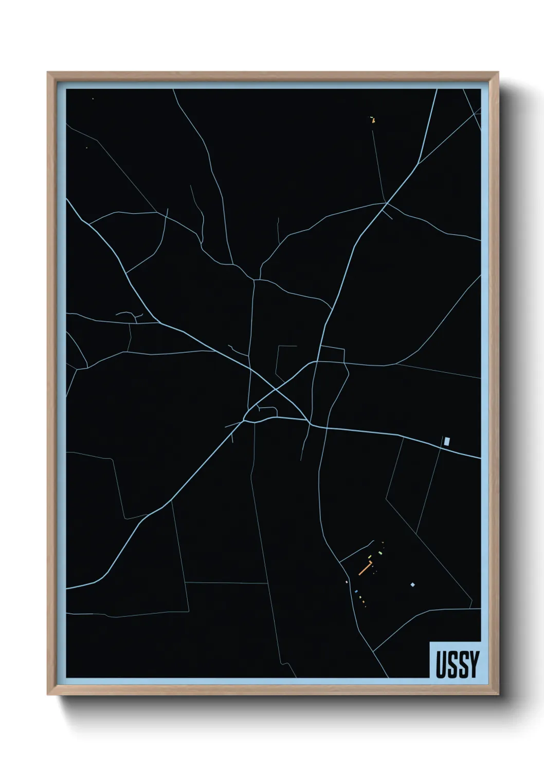 Une affiche de carte sur Ussy