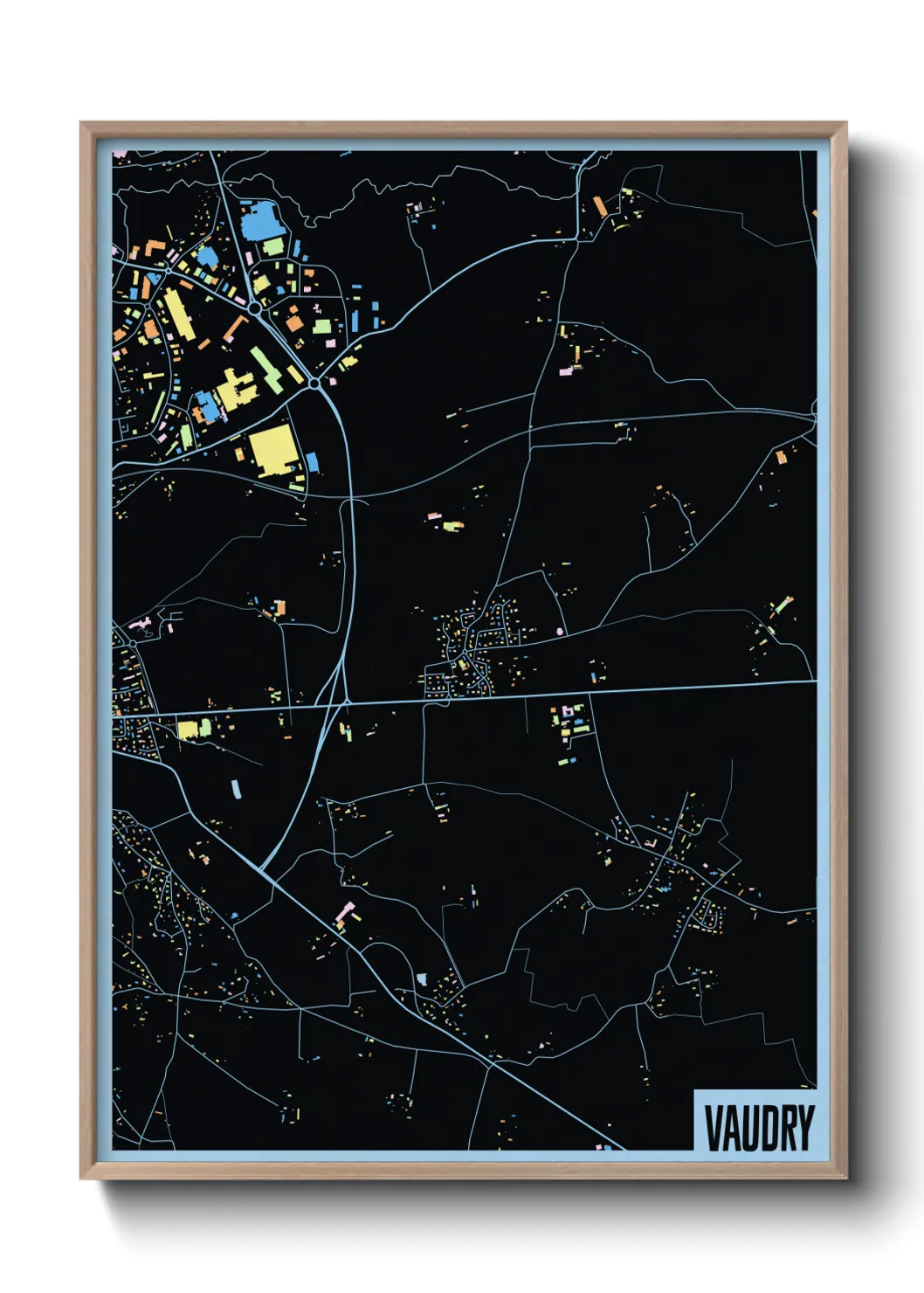 Une affiche de carte sur Vaudry