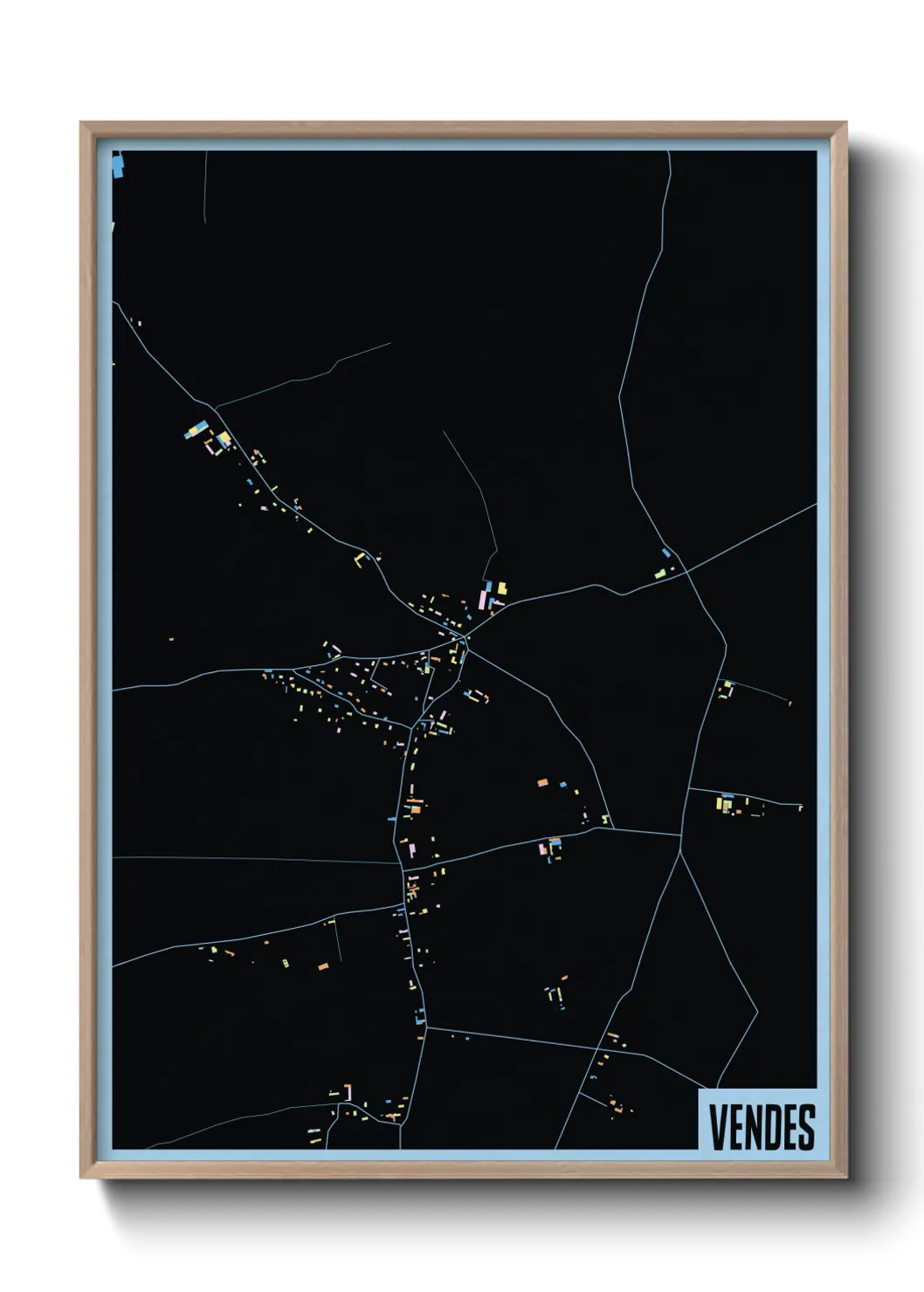 Une affiche de carte sur Vendes