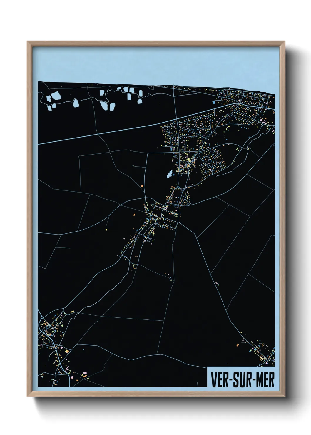 Une affiche de carte sur Ver-sur-Mer