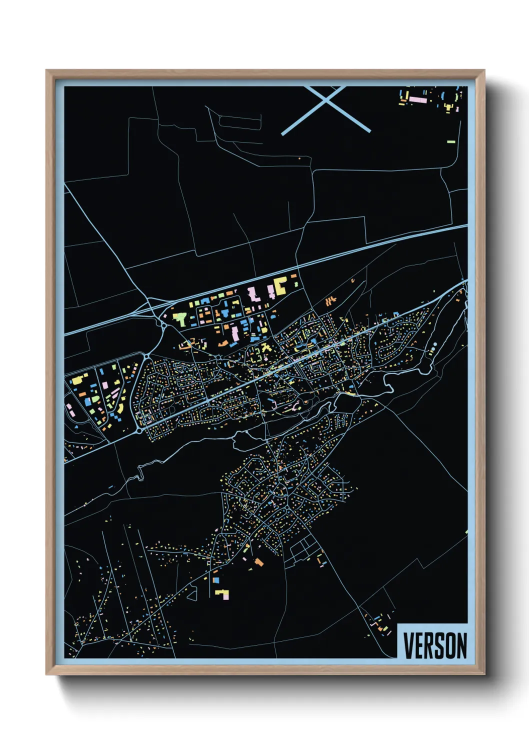 Une affiche de carte sur Verson